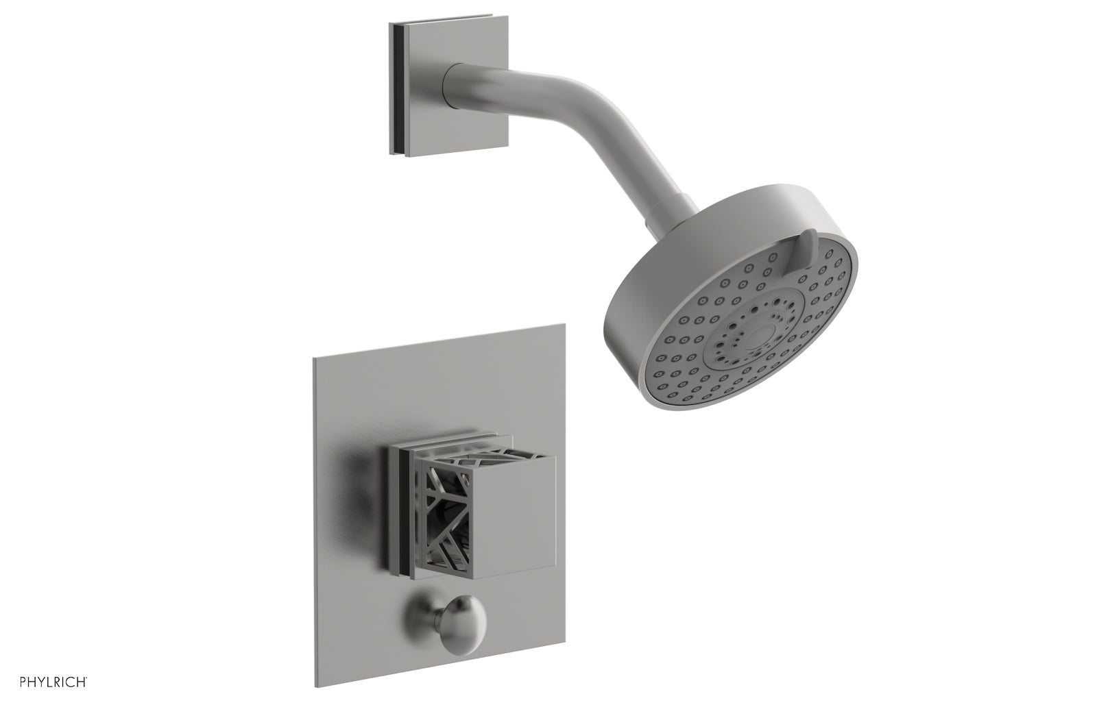 Phylrich JOLIE Pressure Balance Shower and Diverter Set (Less Spout), Square Handle with "Black" Accents 4-678
