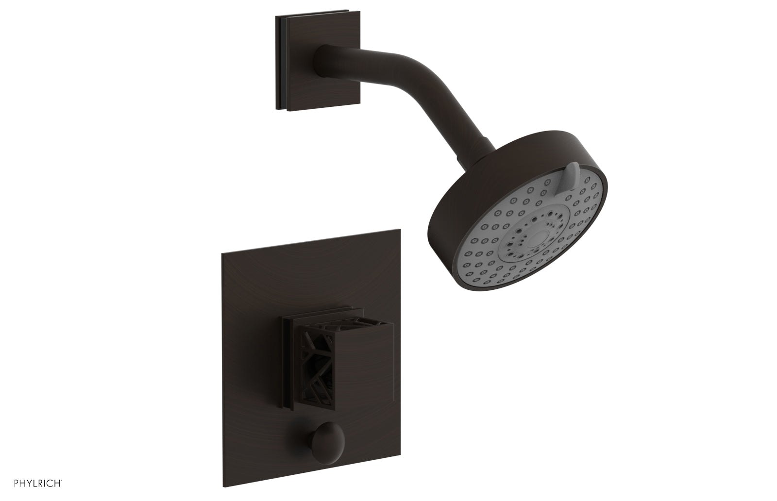 Phylrich JOLIE Pressure Balance Shower and Diverter Set (Less Spout), Square Handle with "Black" Accents 4-678