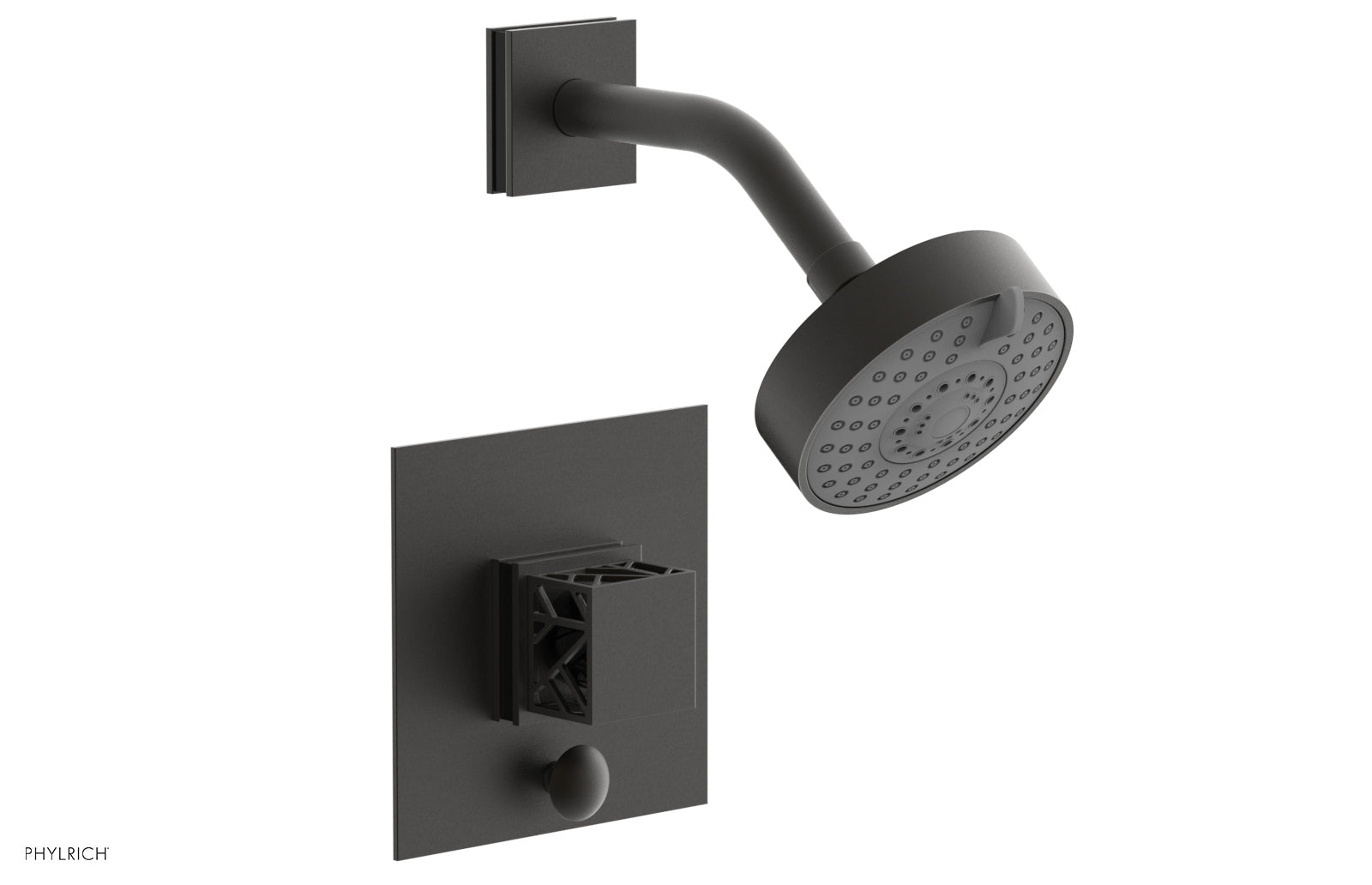 Phylrich JOLIE Pressure Balance Shower and Diverter Set (Less Spout), Square Handle with "Black" Accents 4-678