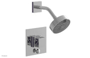 Phylrich JOLIE Pressure Balance Shower and Diverter Set (Less Spout), Square Handle with "Navy Blue" Accents 4-678