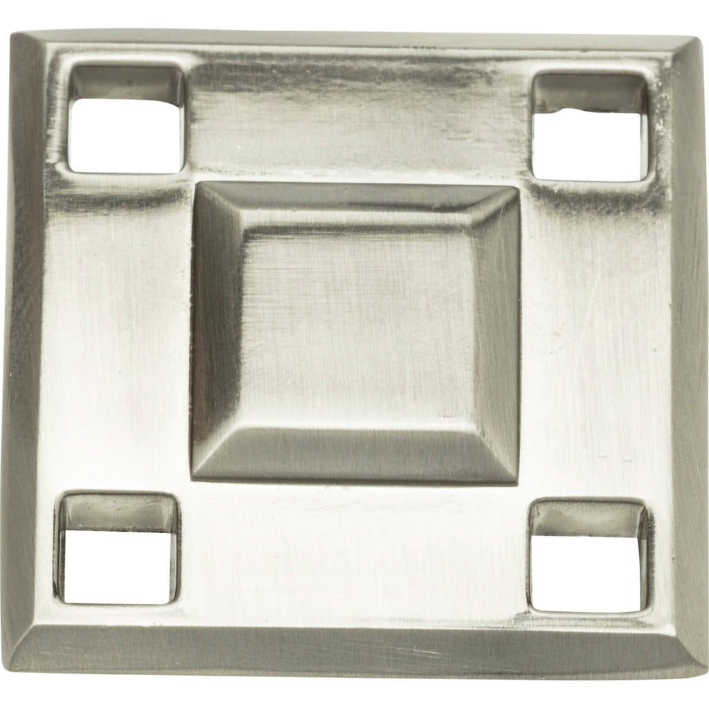 Modern Craftsman Square Knob by Atlas Brushed Nickel