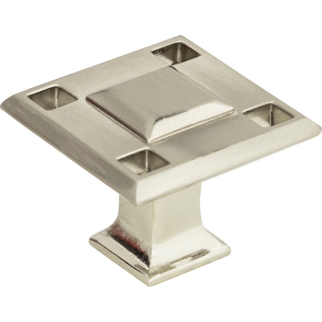 Modern Craftsman Square Knob by Atlas Brushed Nickel