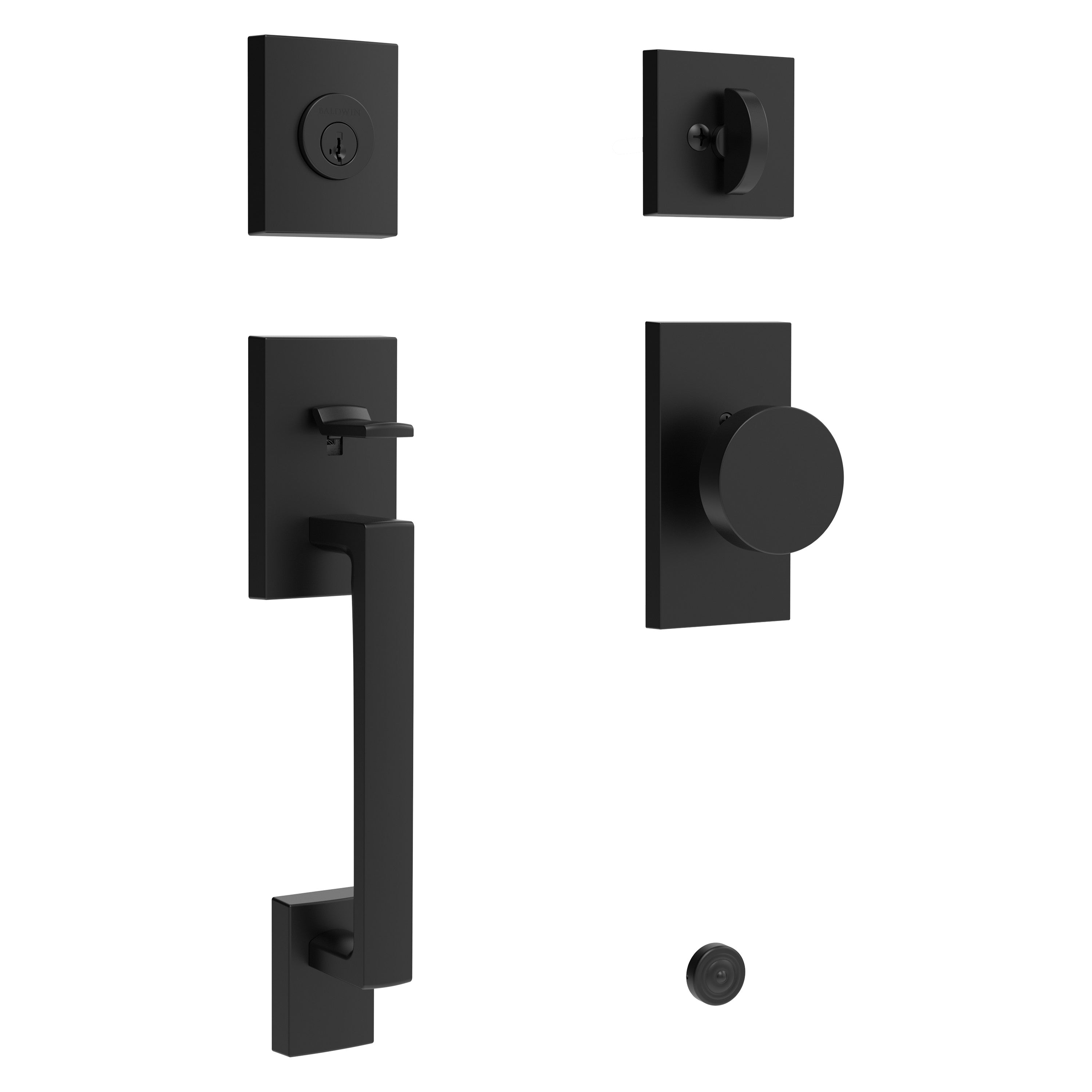 Baldwin Reserve La Jolla Single Cylinder Handleset With Contemporary Knob