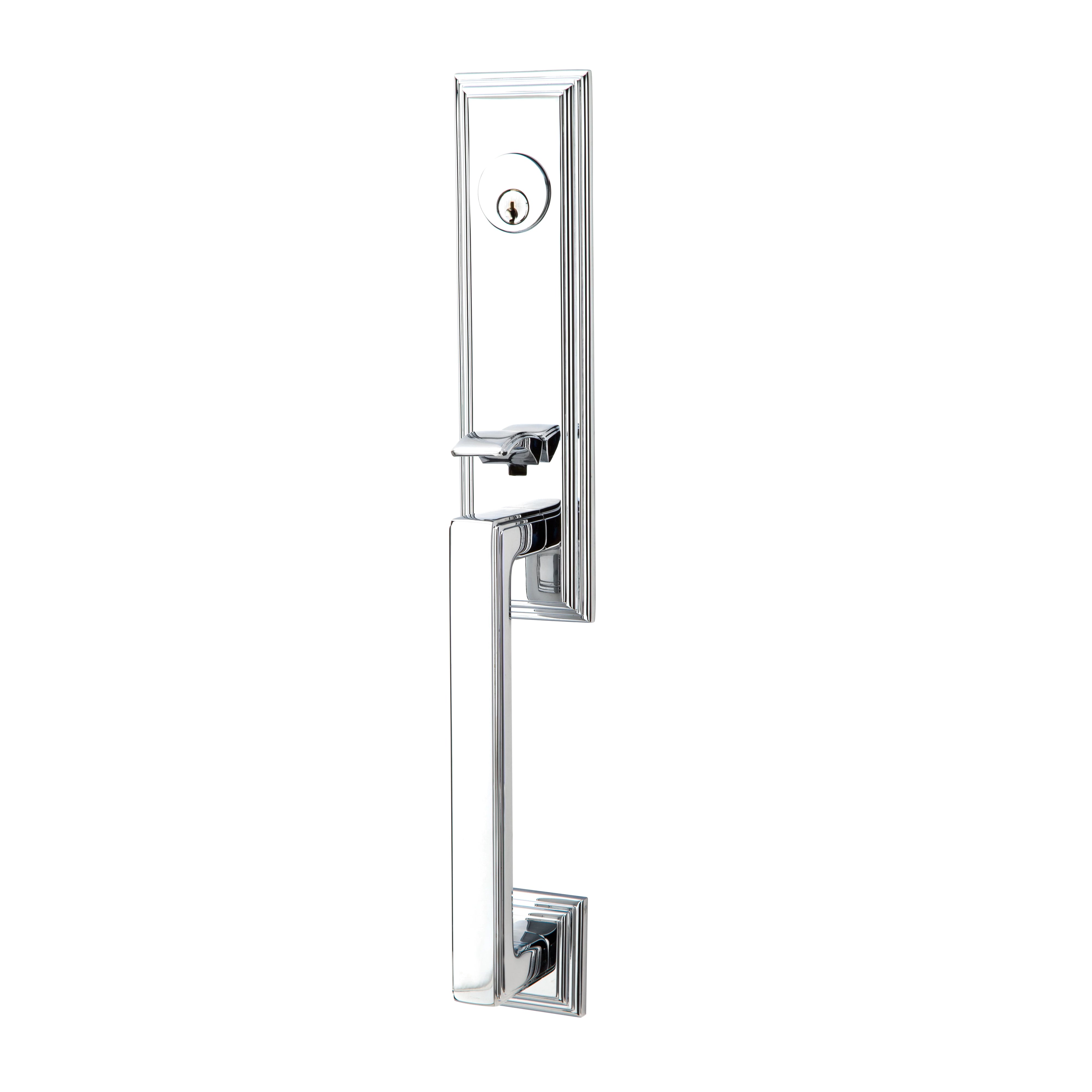 Emtek Wilshire Tubular Entryset Monolithic with Astoria Glass Knob