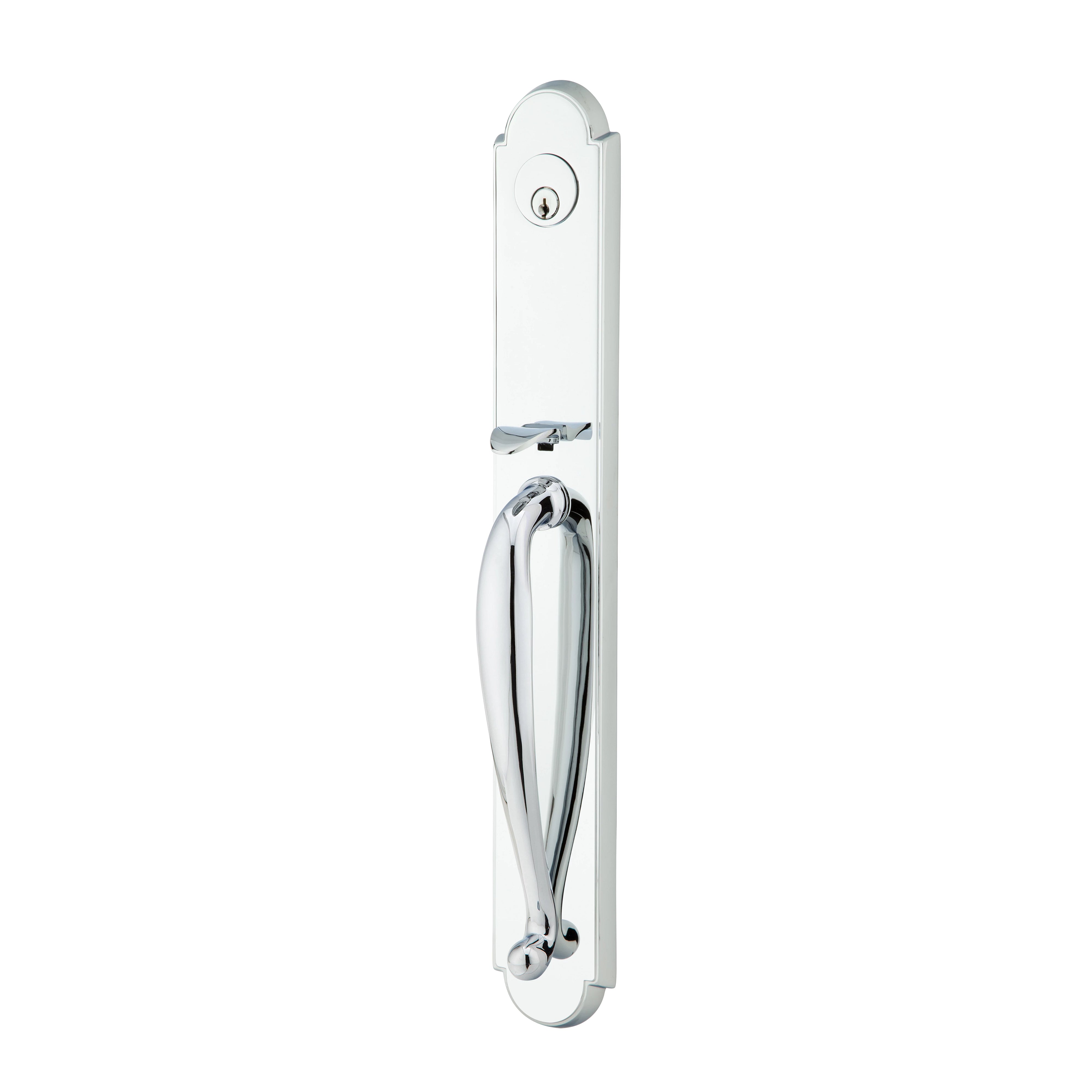 Emtek Wilmington Tubular Entryset Full Length with Modern Square Glass Knob
