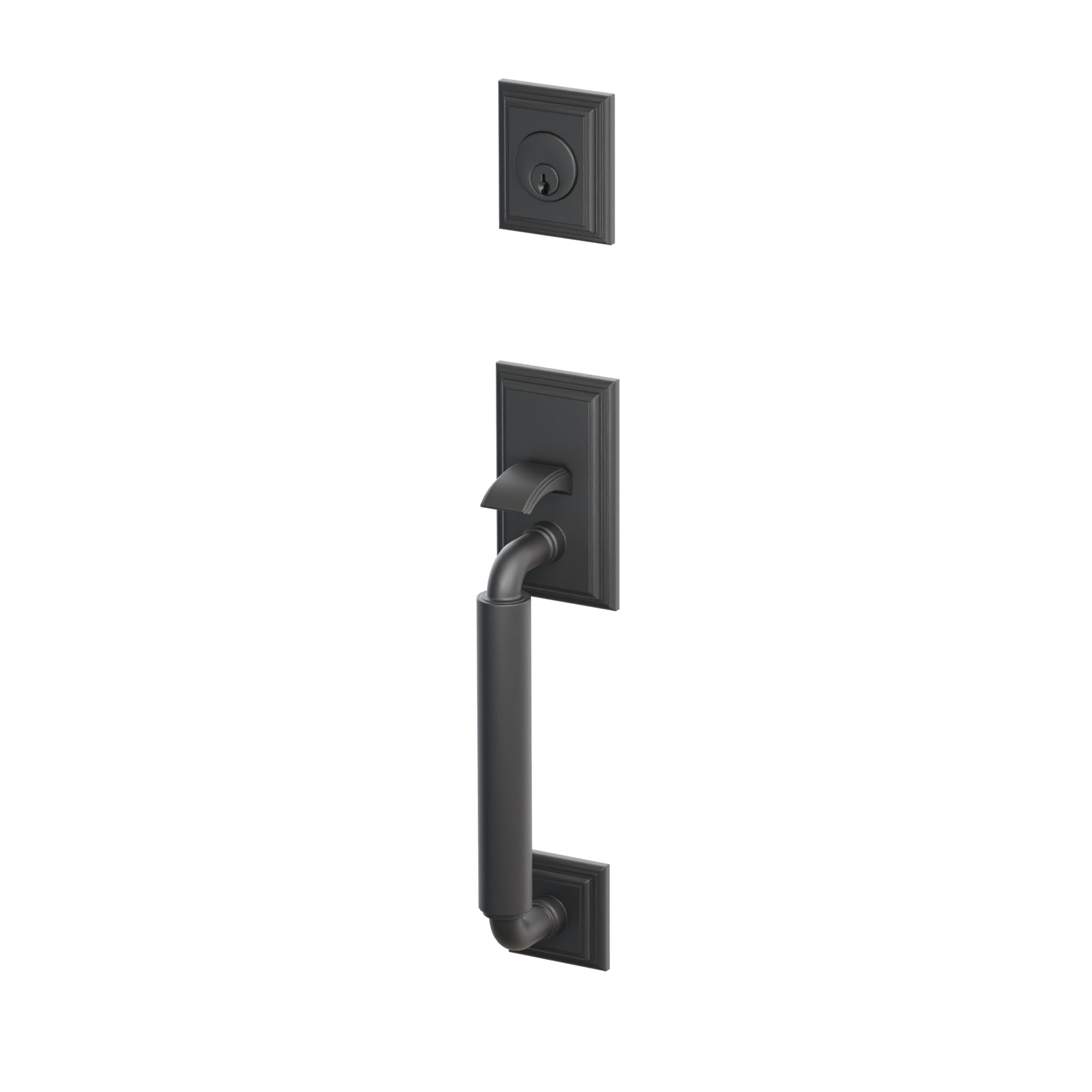 Emtek Single Cylinder Manning Sectional Tubular Entry Set With Square Knob