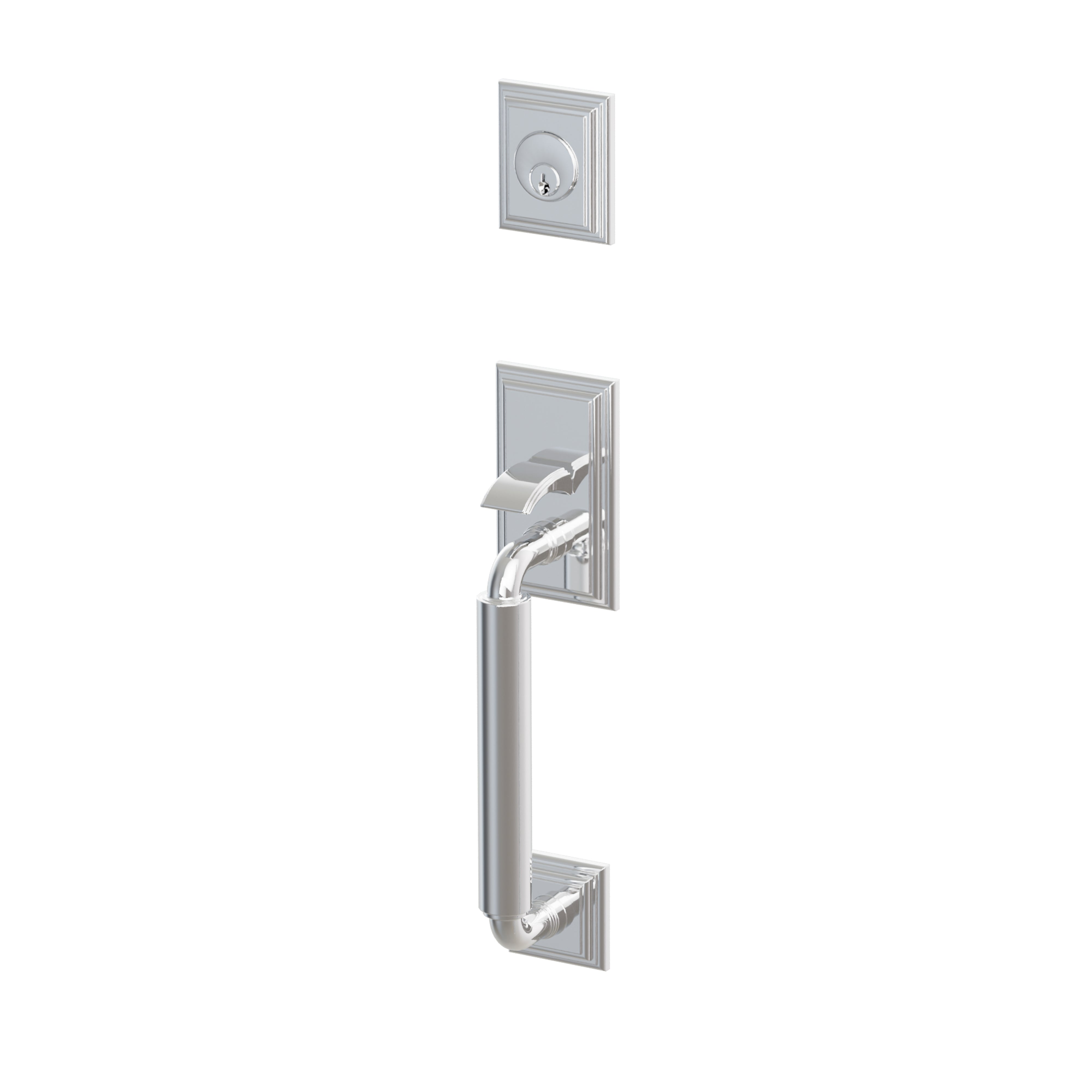 Emtek Manning Sectional Double Cylinder Tubular Entry Set With Stuttgart Lever