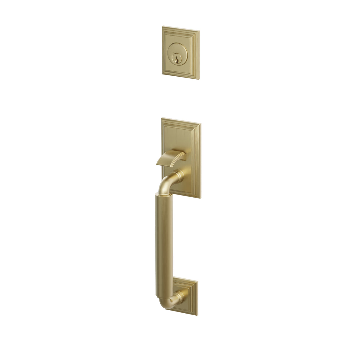 Emtek Single Cylinder Manning Sectional Tubular Entry Set With Hampton Glass Knob