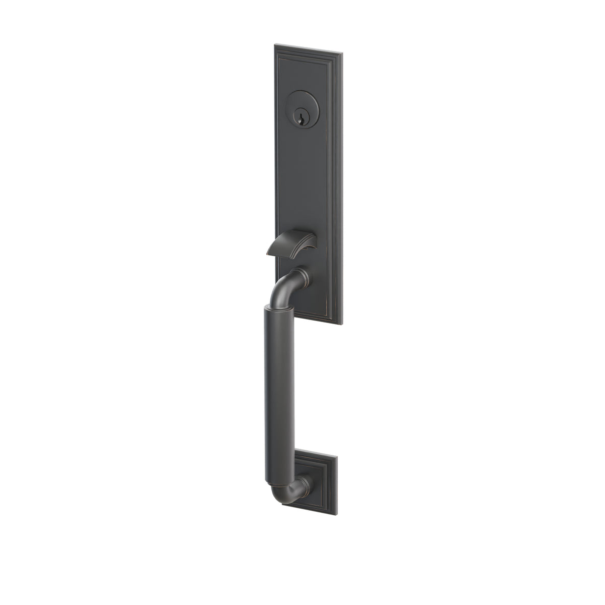 Emtek Manning Monolithic Mortise Entry Set ANSI F13 UL Listed With Freestone Lever