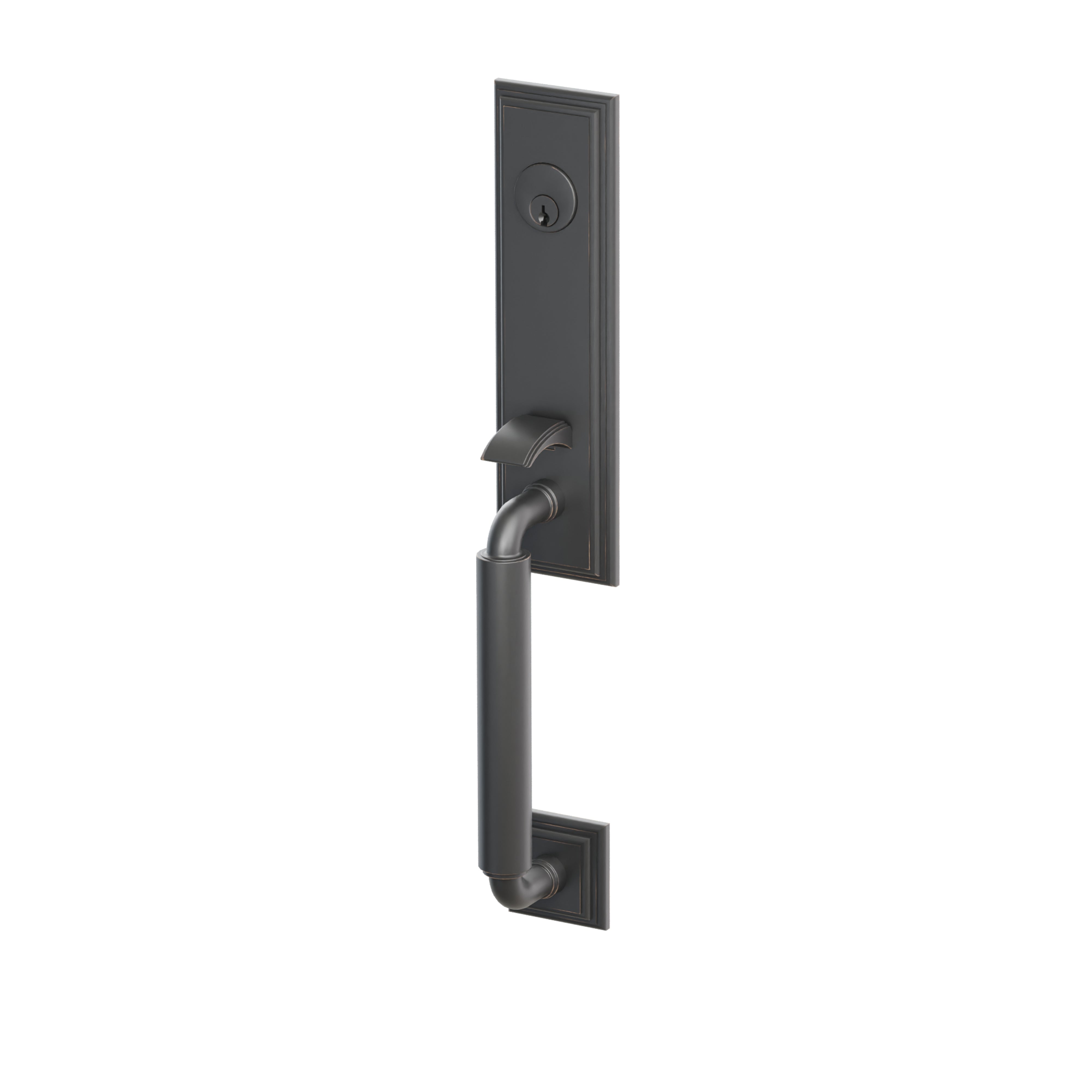 Emtek Single Cylinder Manning Monolithic Tubular Entry Set With Waverly Knob
