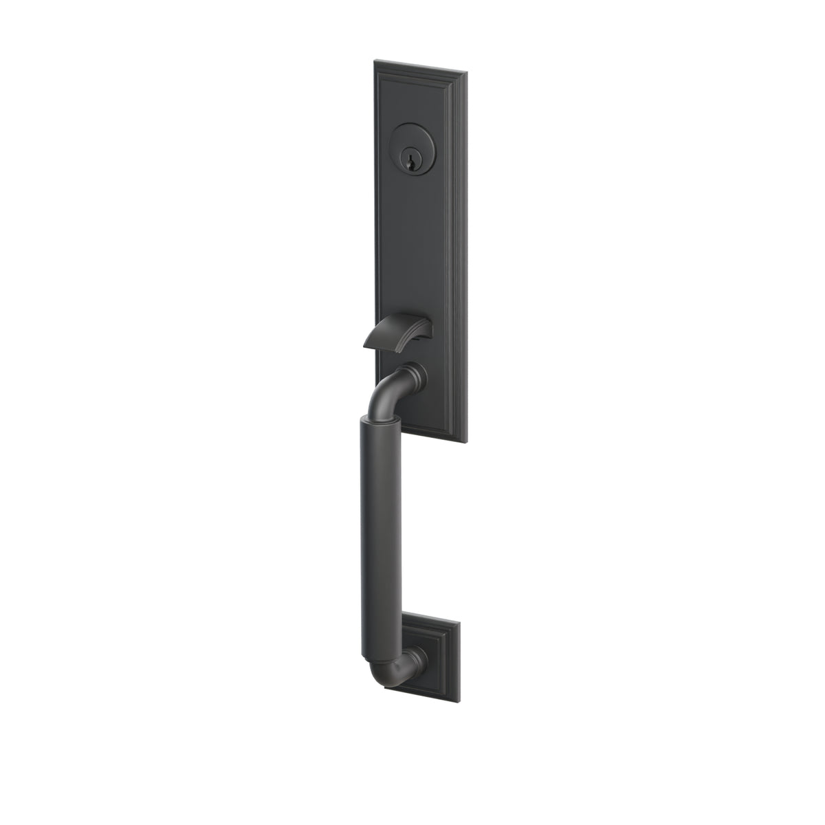 Emtek Manning Monolithic Mortise Entry Set ANSI F20 UL Listed With Astoria Glass Knob