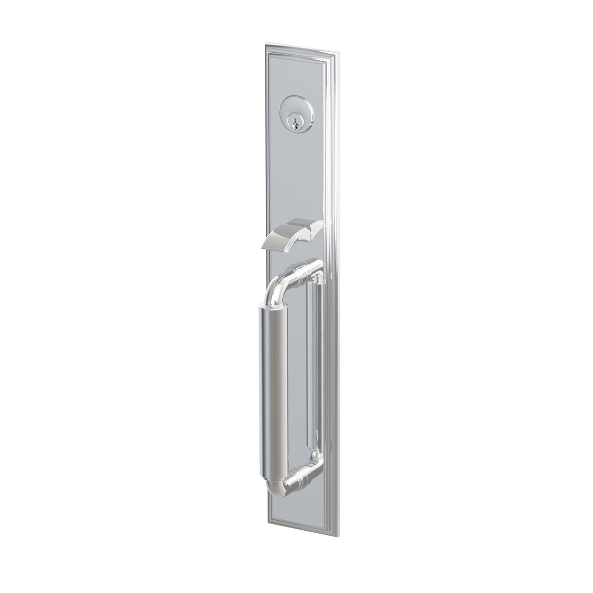Emtek Manning Monolithic Mortise Dummy Entry Set With Modern Disc Glass Knob