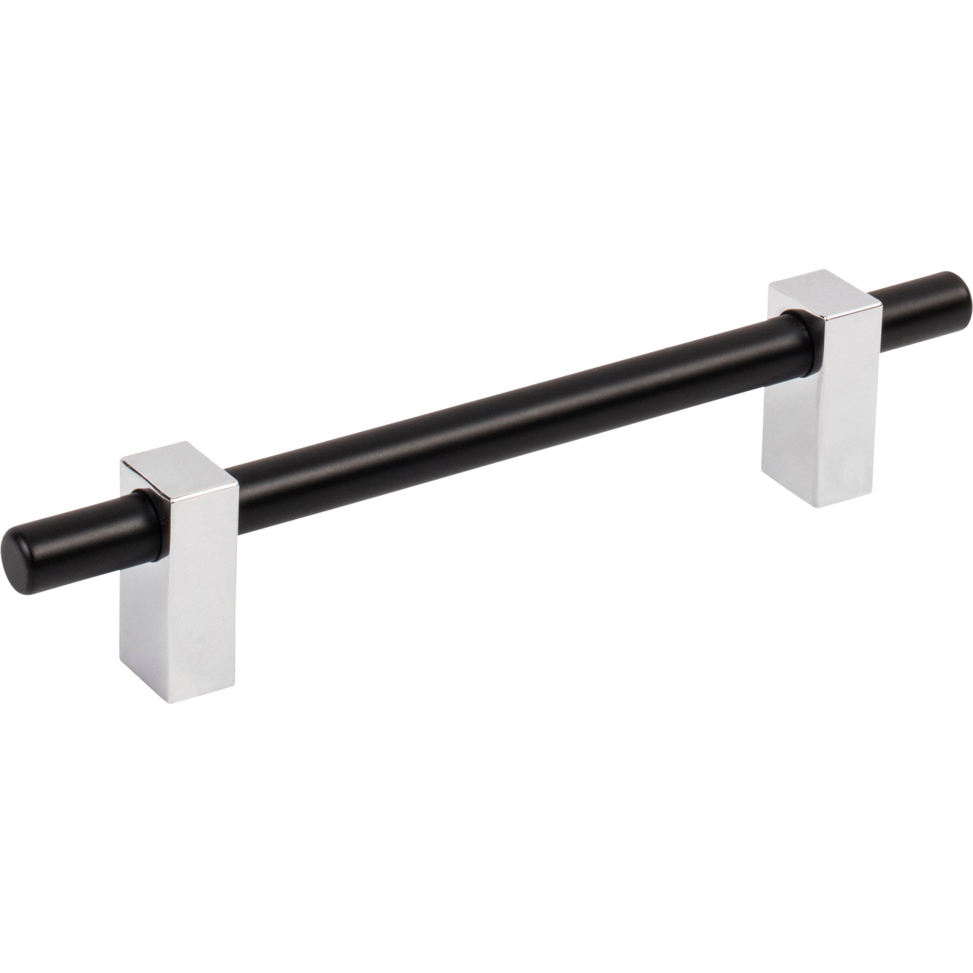 Jeffrey Alexander Larkin Cabinet Bar Pull Matte Black w/Polished Chrome / 128 mm