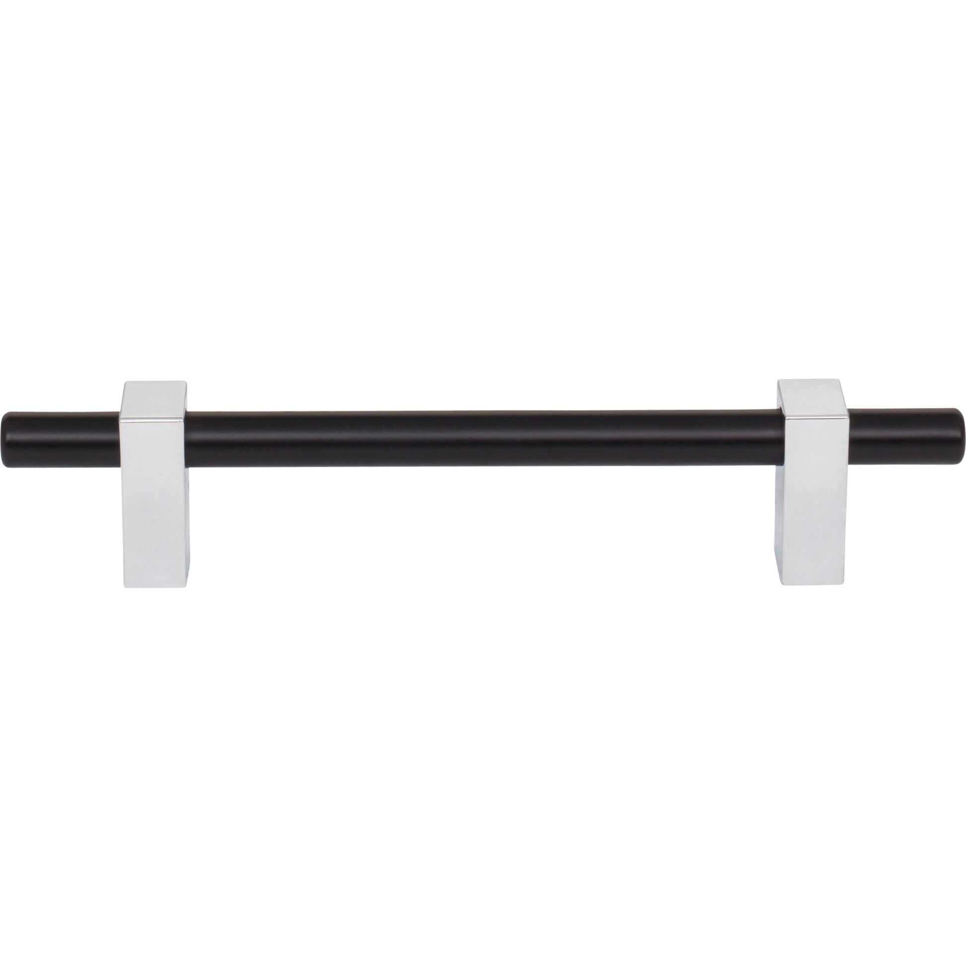 Jeffrey Alexander Larkin Cabinet Bar Pull Matte Black w/Polished Chrome / 128 mm