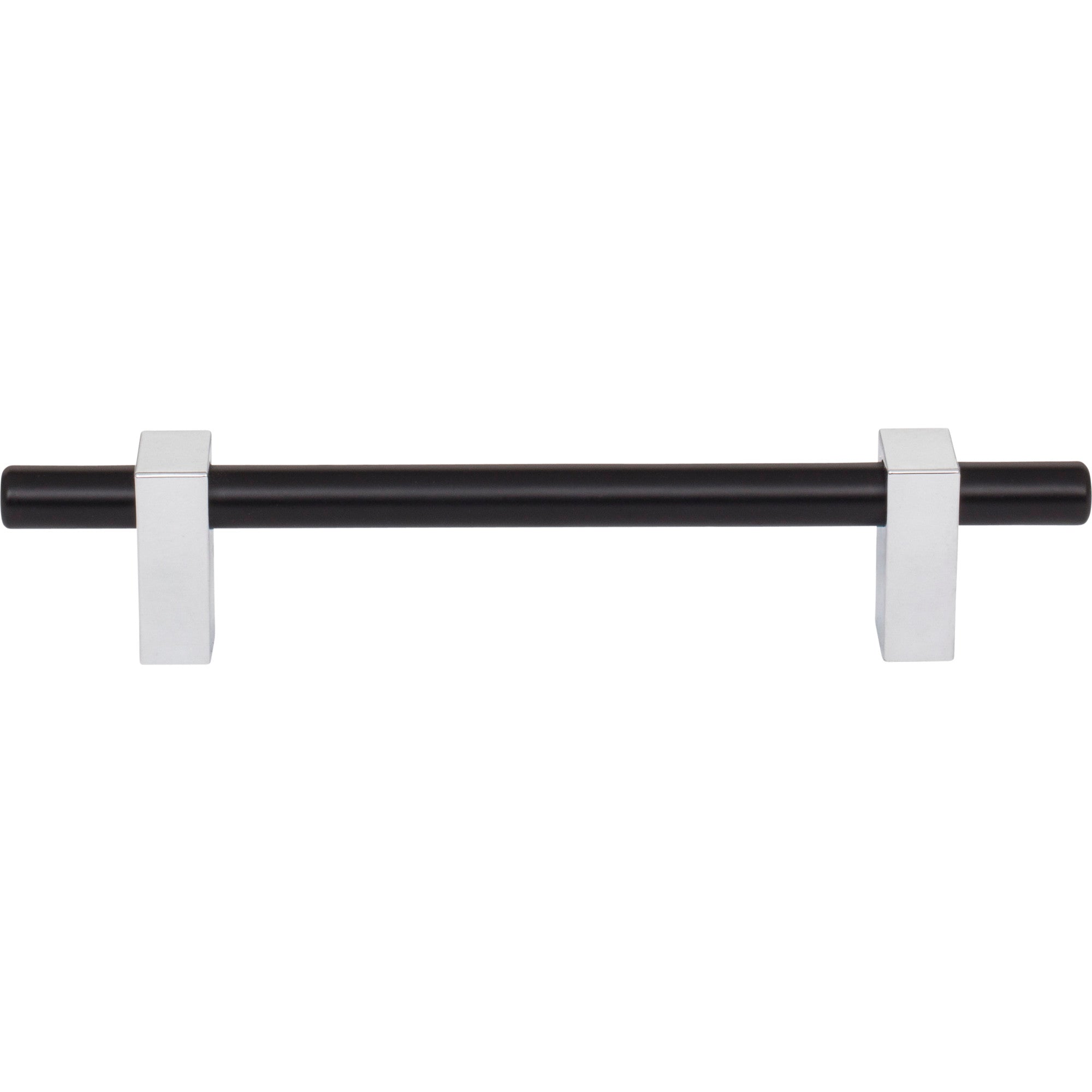 Jeffrey Alexander Larkin Cabinet Bar Pull Matte Black w/Polished Chrome / 128 mm