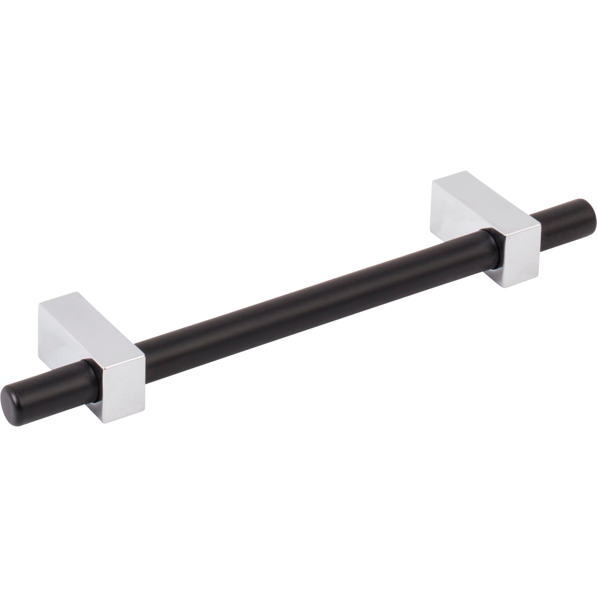 Jeffrey Alexander Larkin Cabinet Bar Pull Matte Black w/Polished Chrome / 128 mm