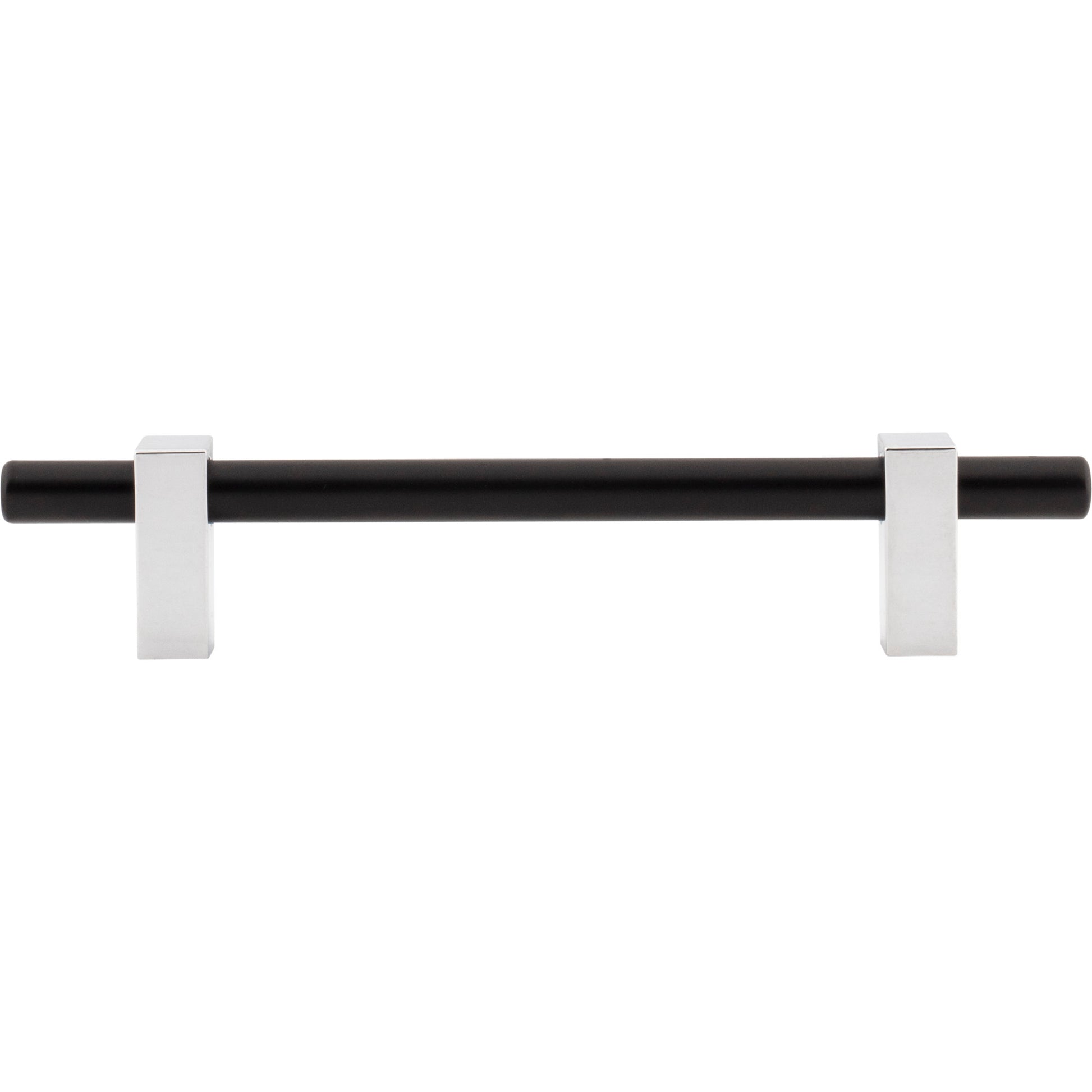 Jeffrey Alexander Larkin Cabinet Bar Pull Matte Black w/Polished Chrome / 128 mm