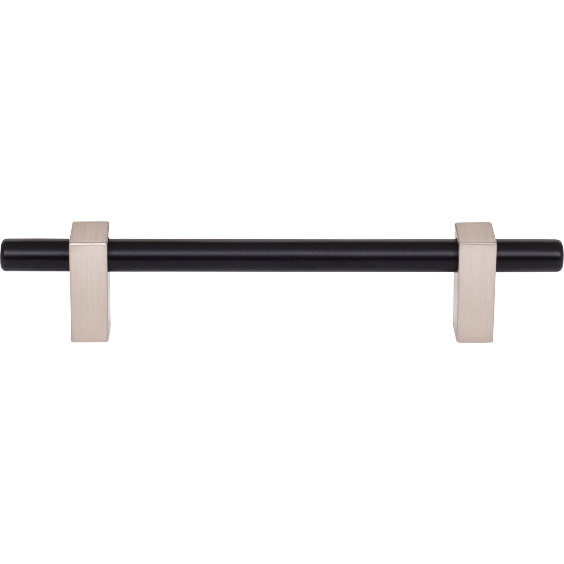 Jeffrey Alexander Larkin Cabinet Bar Pull Matte Black w/Satin Nickel / 128 mm