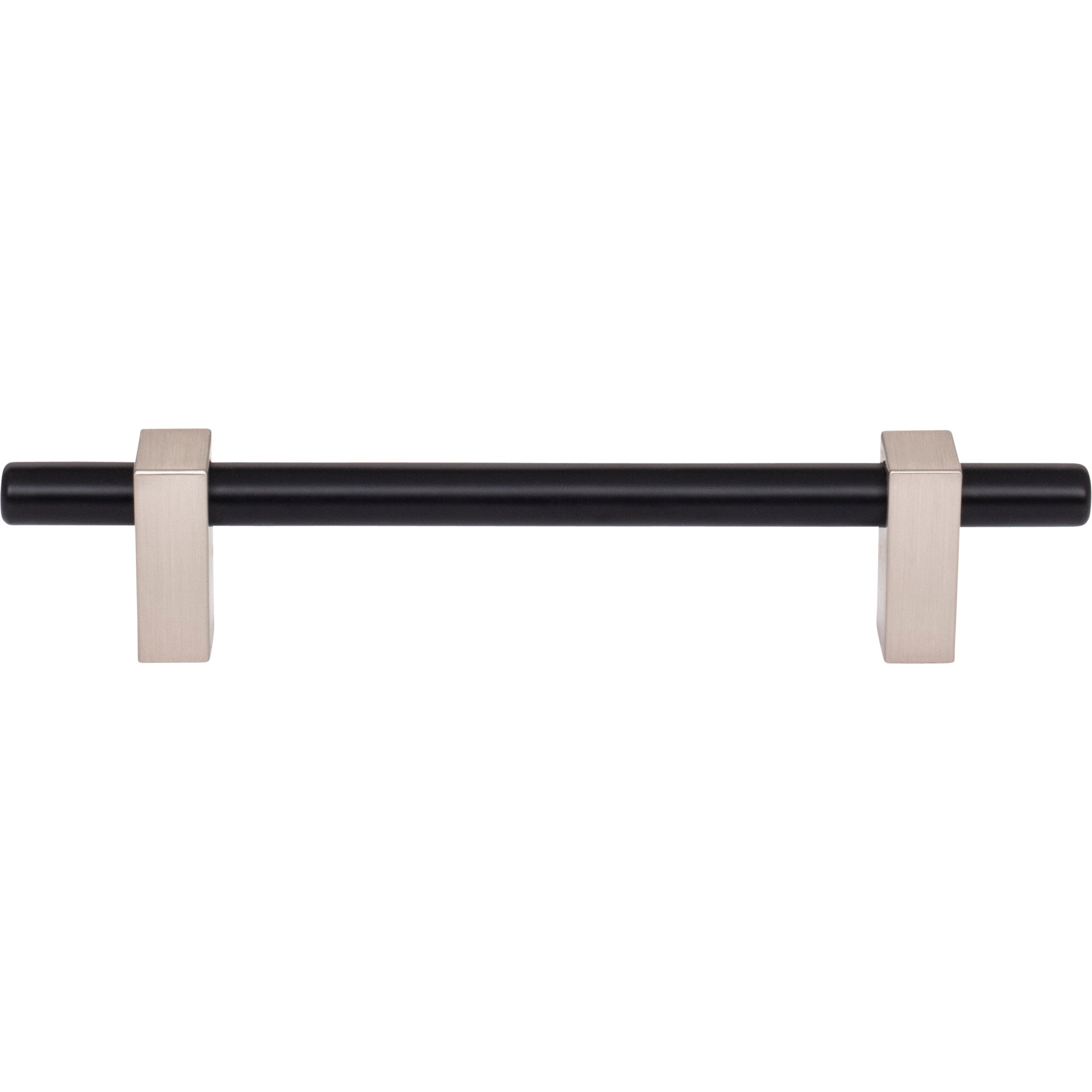 Jeffrey Alexander Larkin Cabinet Bar Pull Matte Black w/Satin Nickel / 128 mm