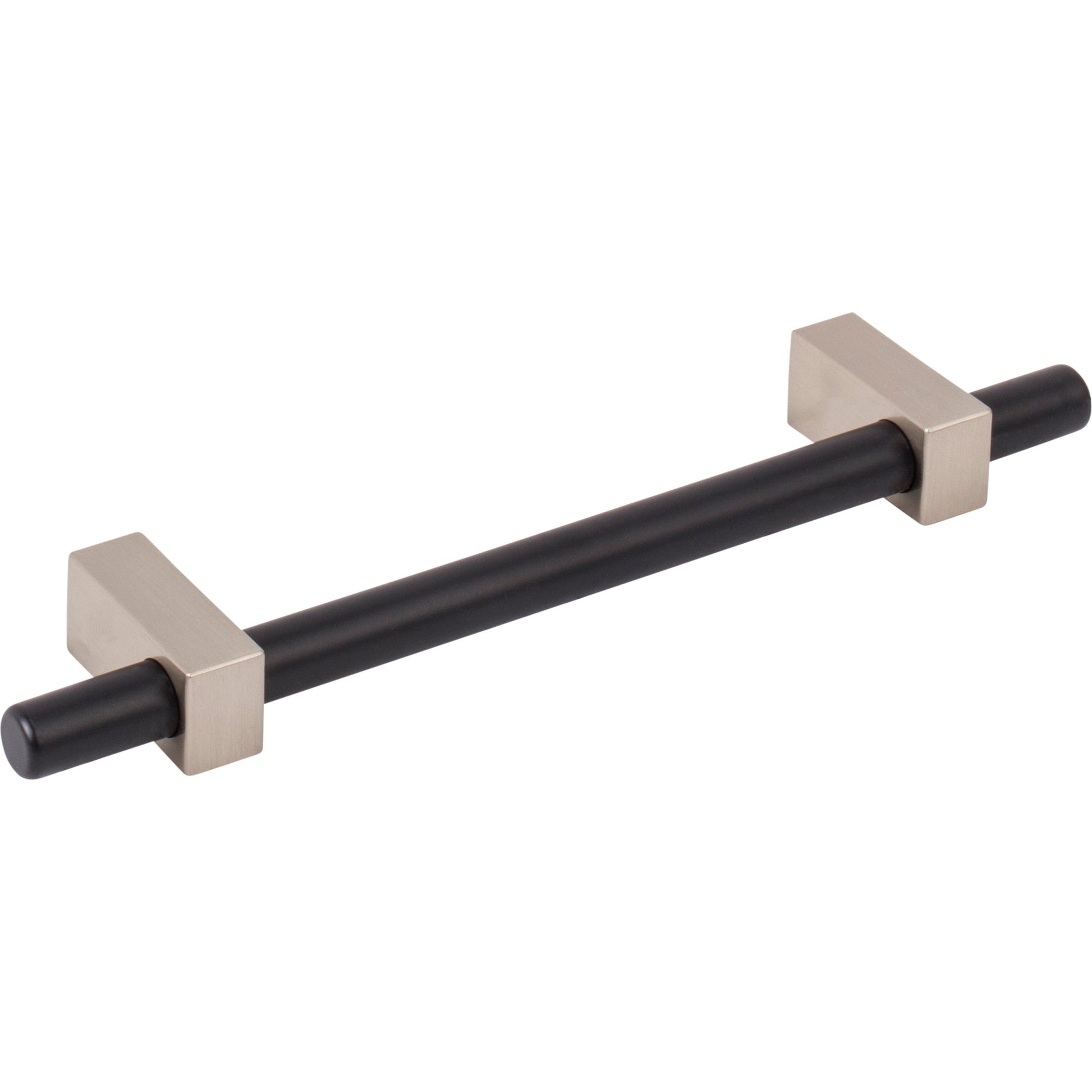 Jeffrey Alexander Larkin Cabinet Bar Pull Matte Black w/Satin Nickel / 128 mm