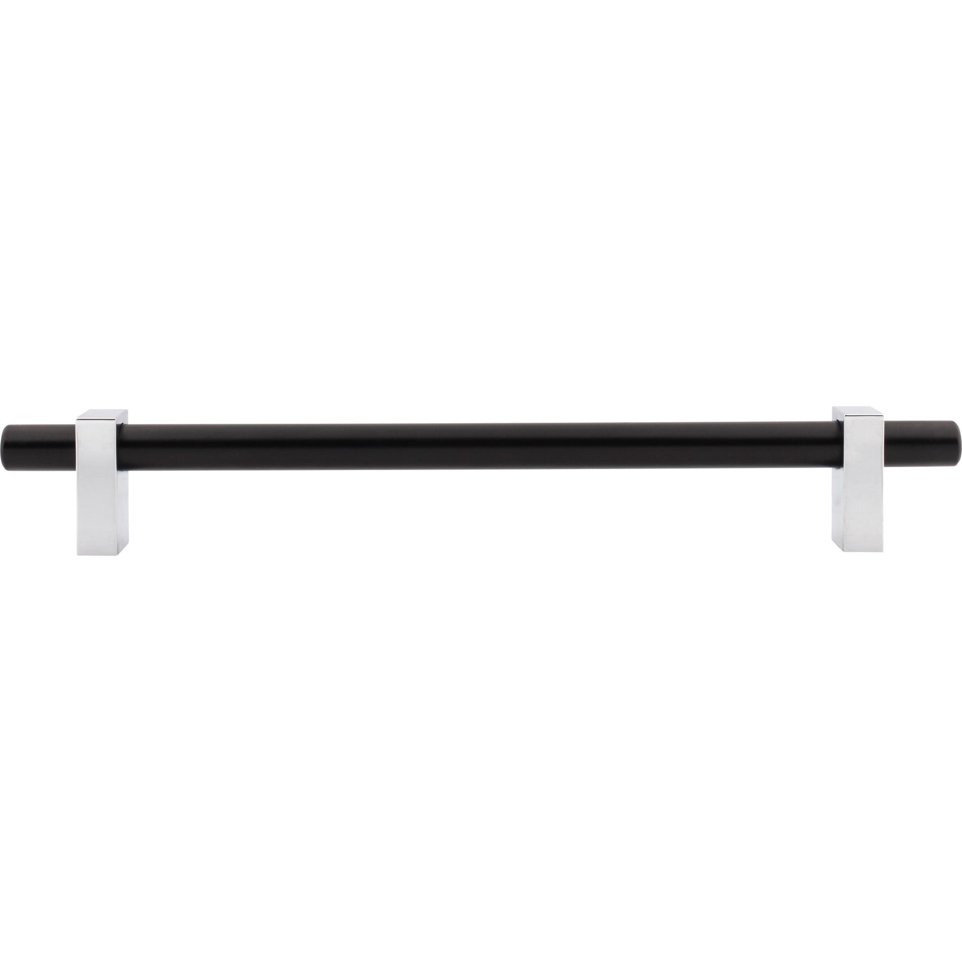 Jeffrey Alexander Larkin Appliance Handle Matte Black w/Polished Chrome / 12"