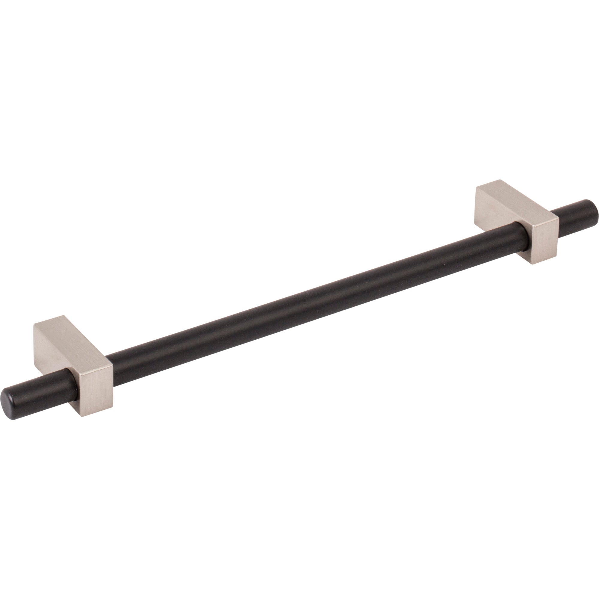 Jeffrey Alexander Larkin Cabinet Bar Pull Matte Black w/Satin Nickel / 192 mm