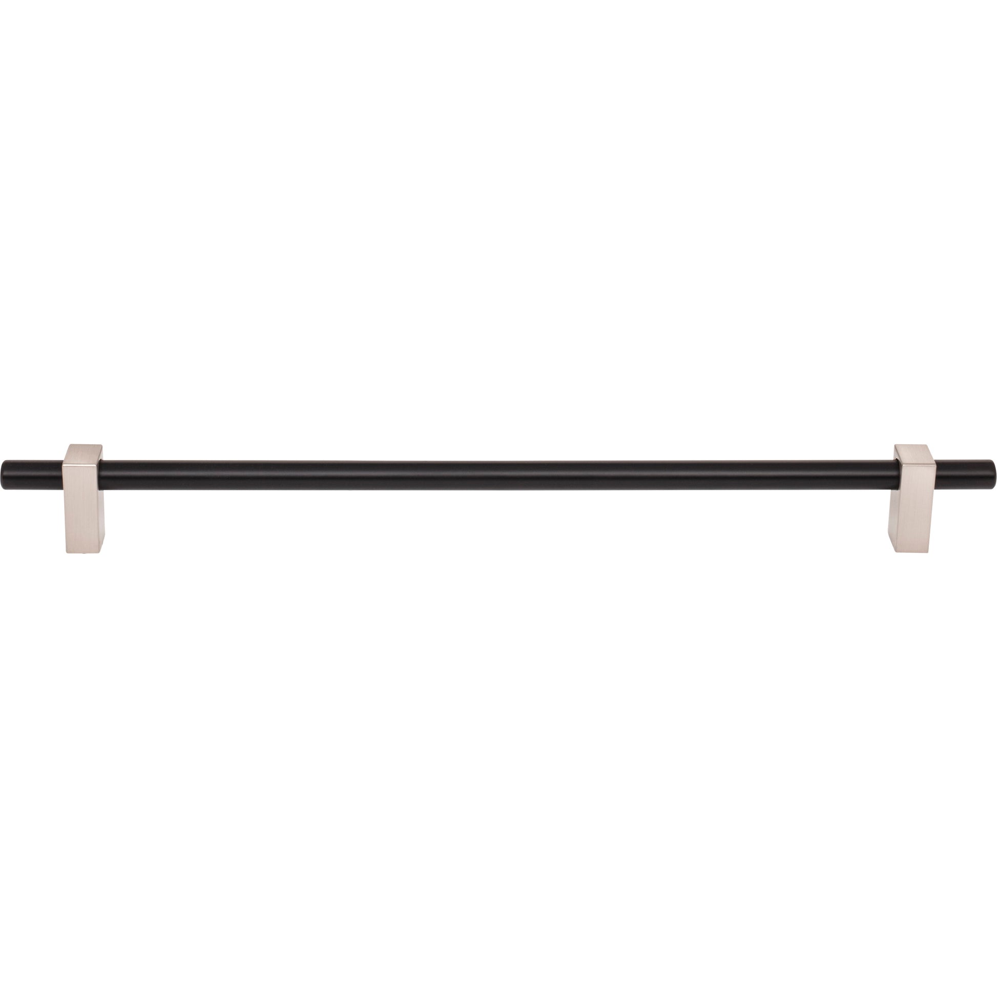 Jeffrey Alexander Larkin Cabinet Bar Pull Matte Black w/Satin Nickel / 305 mm