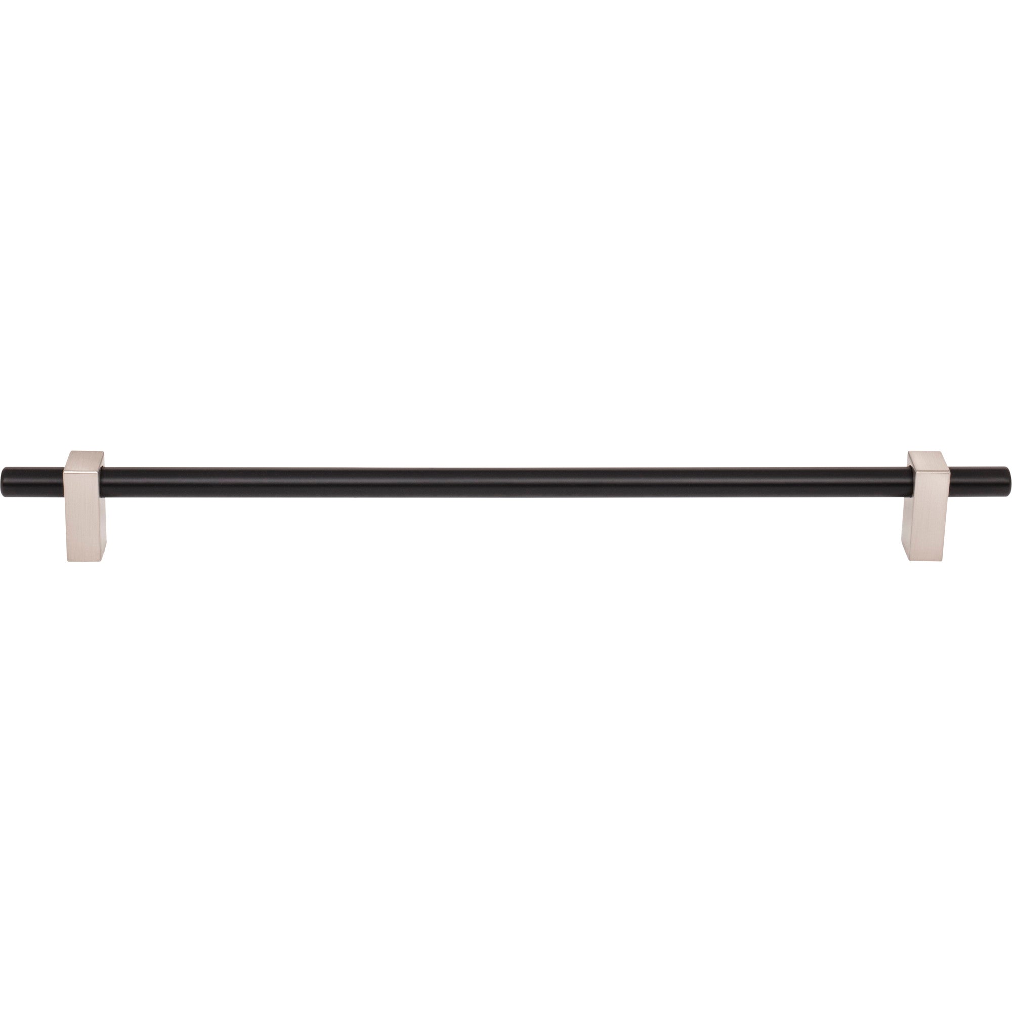 Jeffrey Alexander Larkin Cabinet Bar Pull Matte Black w/Satin Nickel / 305 mm