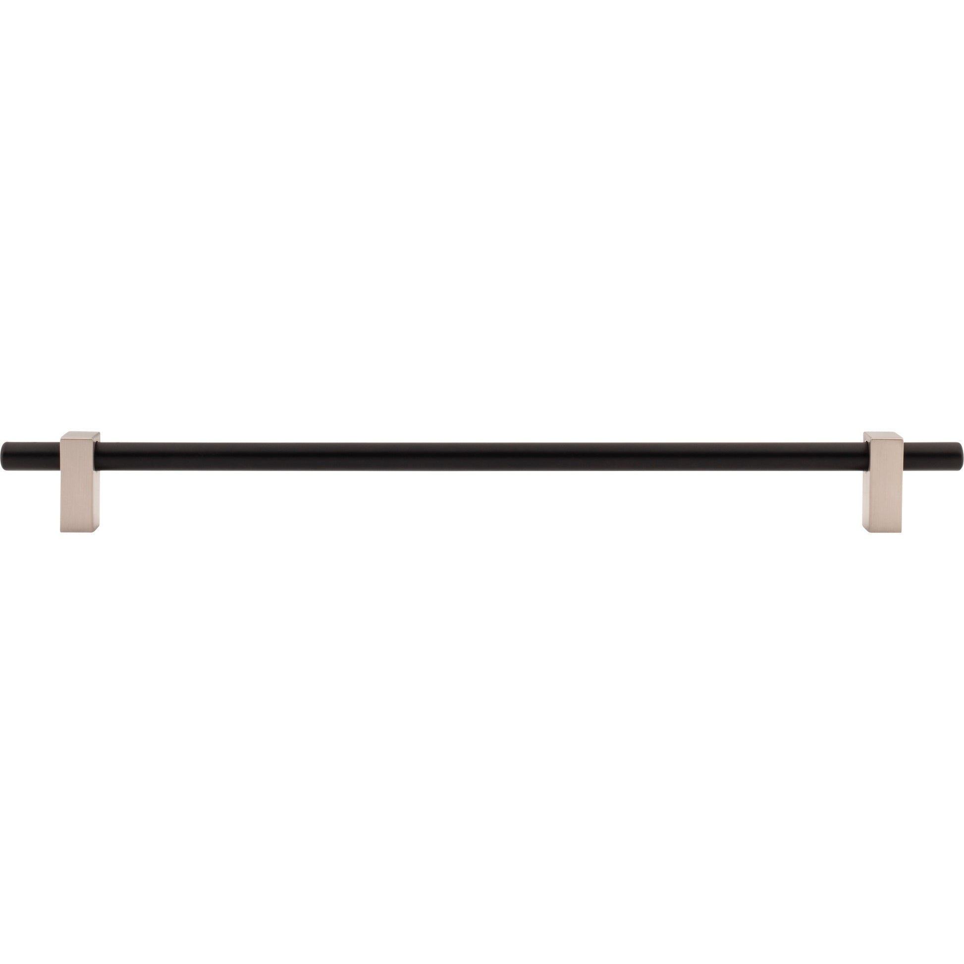 Jeffrey Alexander Larkin Cabinet Bar Pull Matte Black w/Satin Nickel / 305 mm