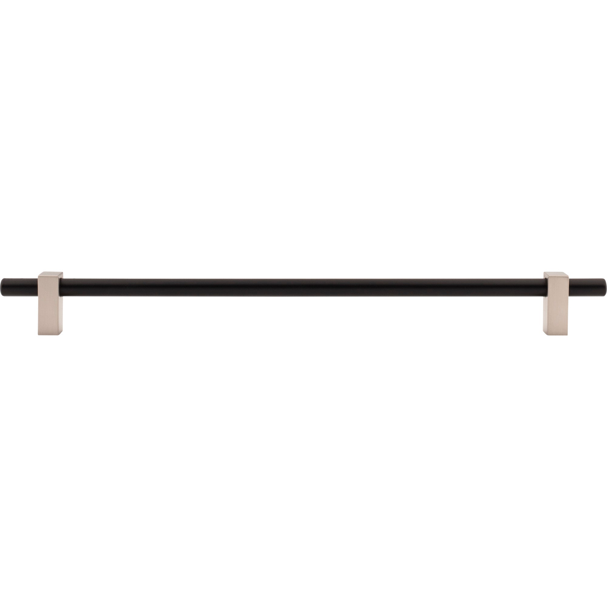 Jeffrey Alexander Larkin Cabinet Bar Pull Matte Black w/Satin Nickel / 305 mm