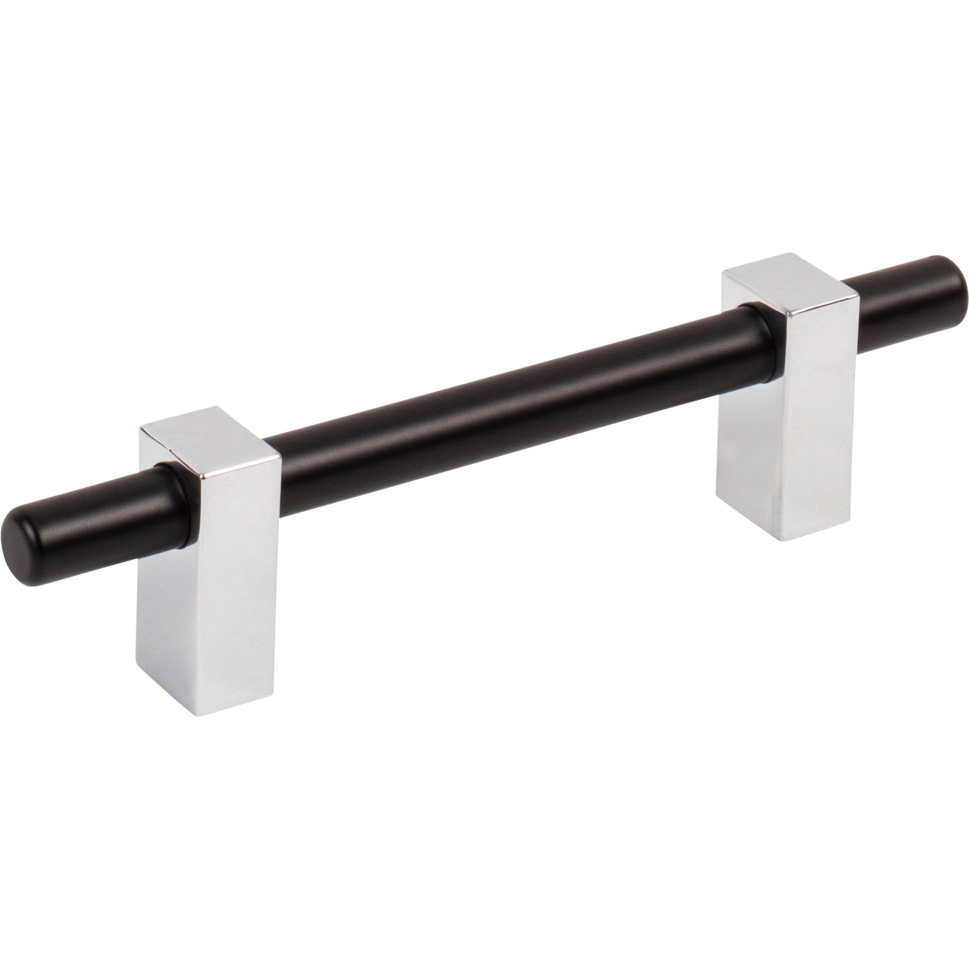 Jeffrey Alexander Larkin Cabinet Bar Pull Matte Black w/Polished Chrome / 96 mm