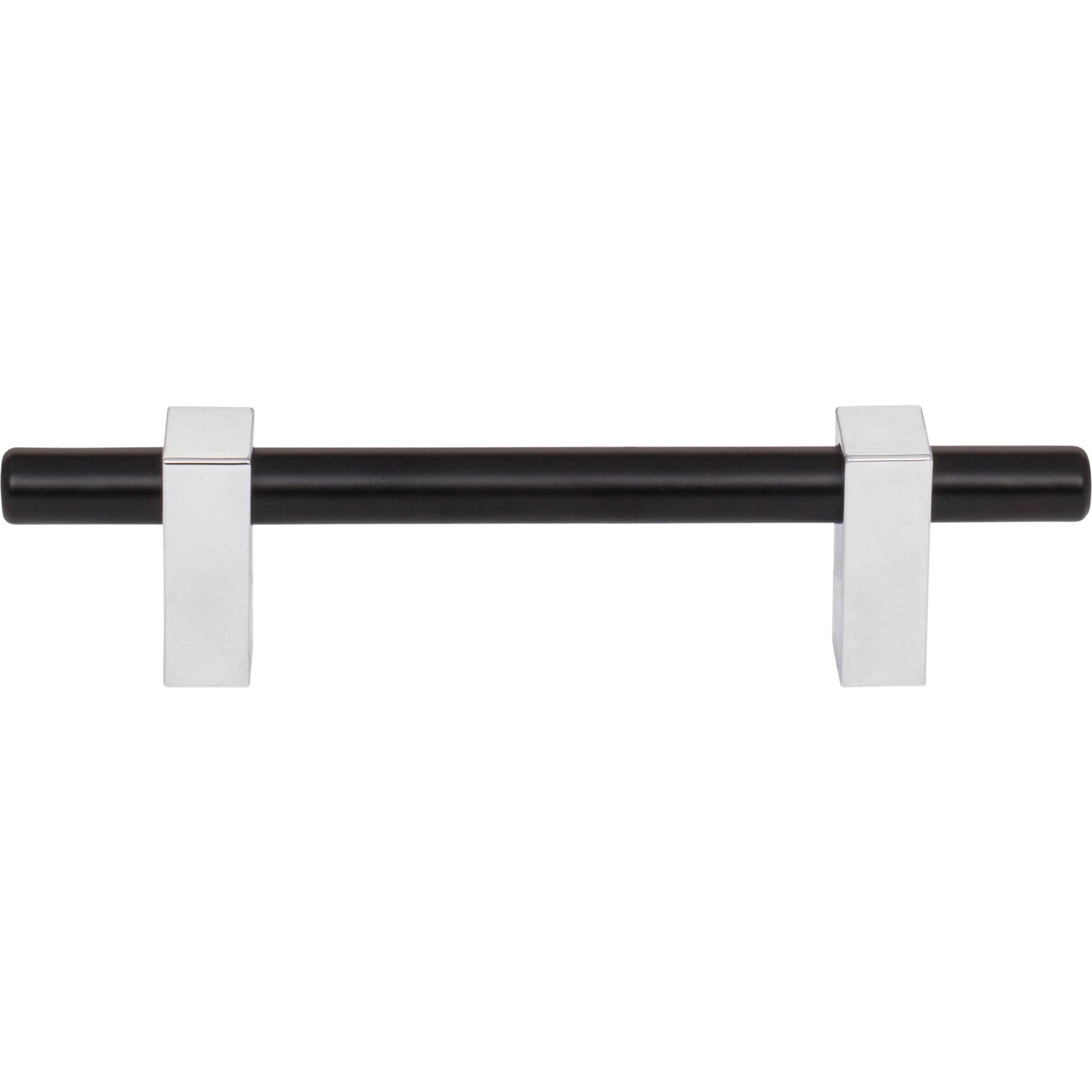 Jeffrey Alexander Larkin Cabinet Bar Pull Matte Black w/Polished Chrome / 96 mm