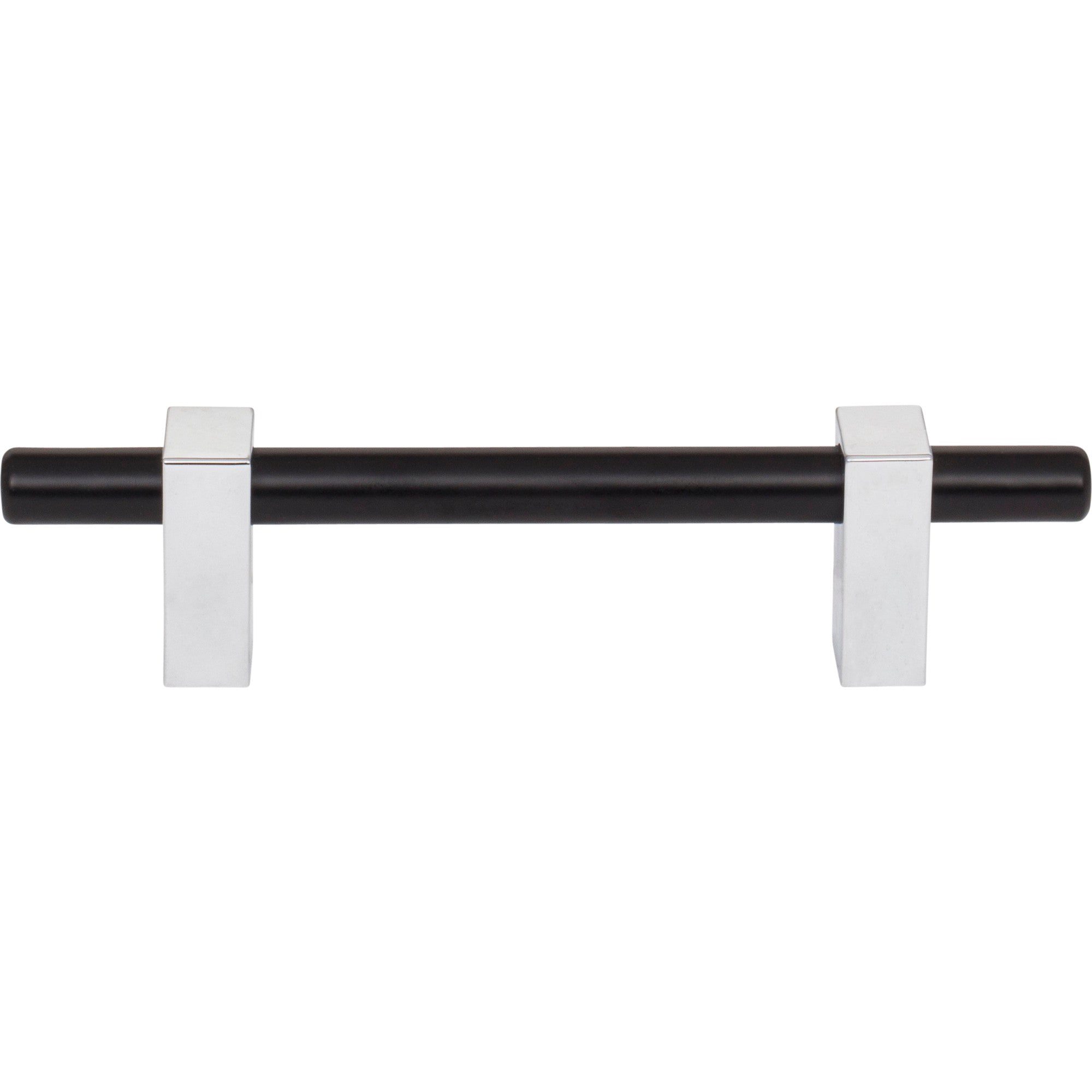Jeffrey Alexander Larkin Cabinet Bar Pull Matte Black w/Polished Chrome / 96 mm
