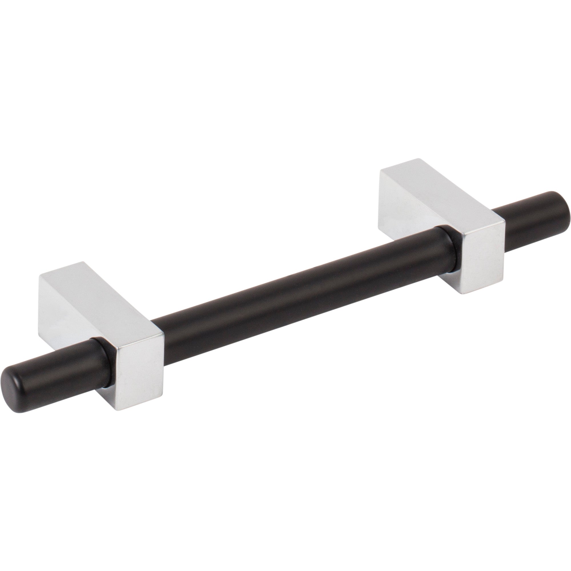 Jeffrey Alexander Larkin Cabinet Bar Pull Matte Black w/Polished Chrome / 96 mm