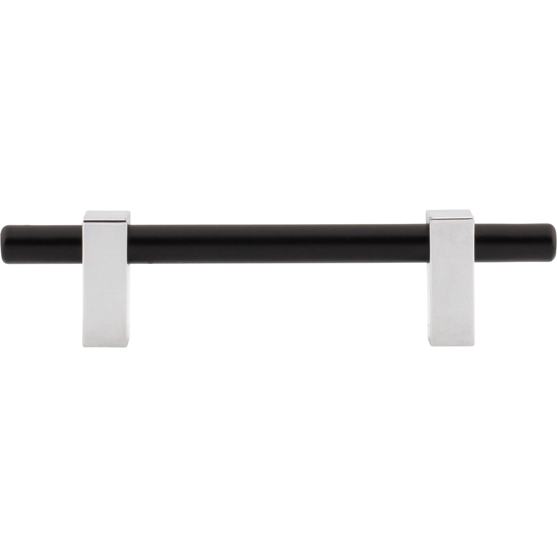 Jeffrey Alexander Larkin Cabinet Bar Pull Matte Black w/Polished Chrome / 96 mm
