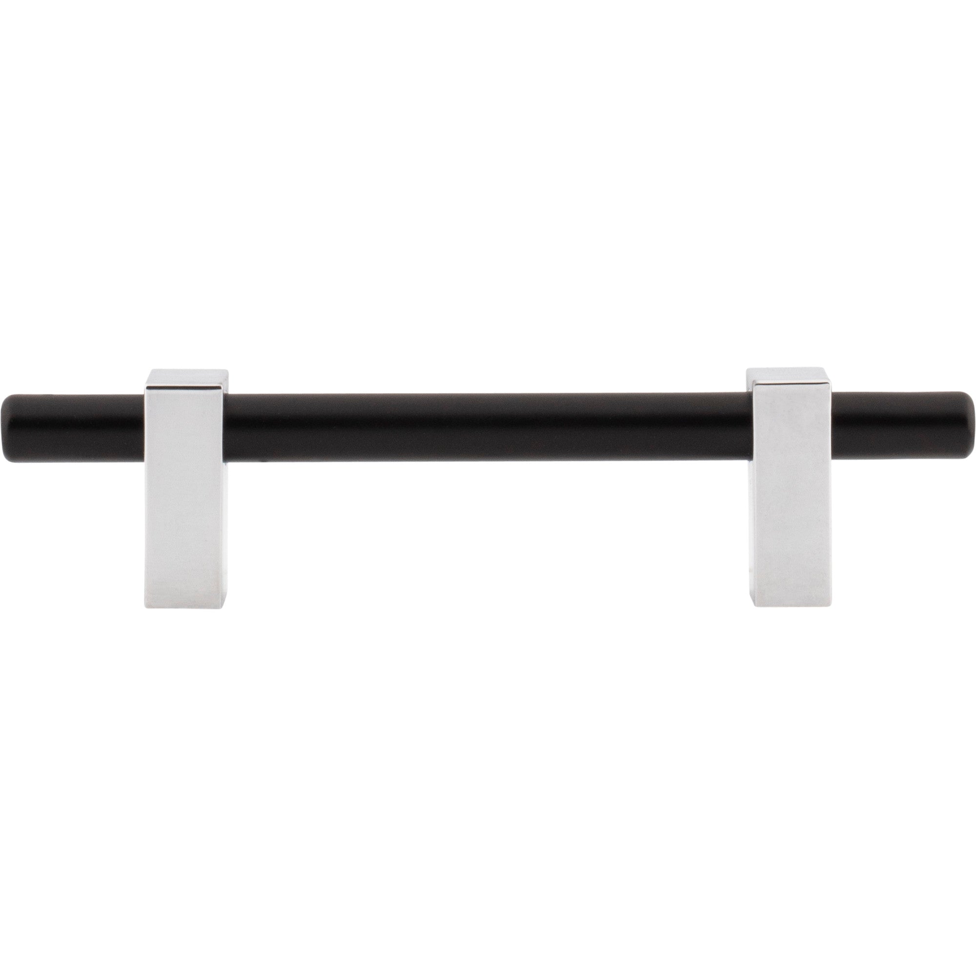 Jeffrey Alexander Larkin Cabinet Bar Pull Matte Black w/Polished Chrome / 96 mm