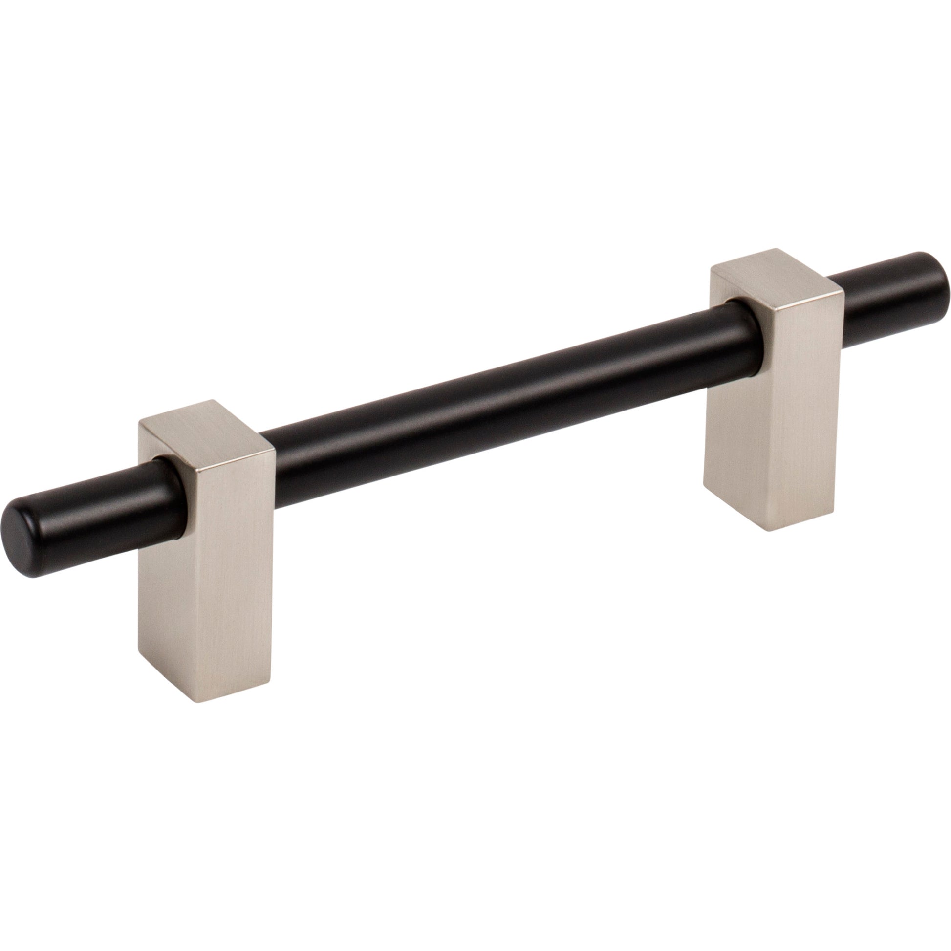 Jeffrey Alexander Larkin Cabinet Bar Pull Matte Black w/Satin Nickel / 96 mm
