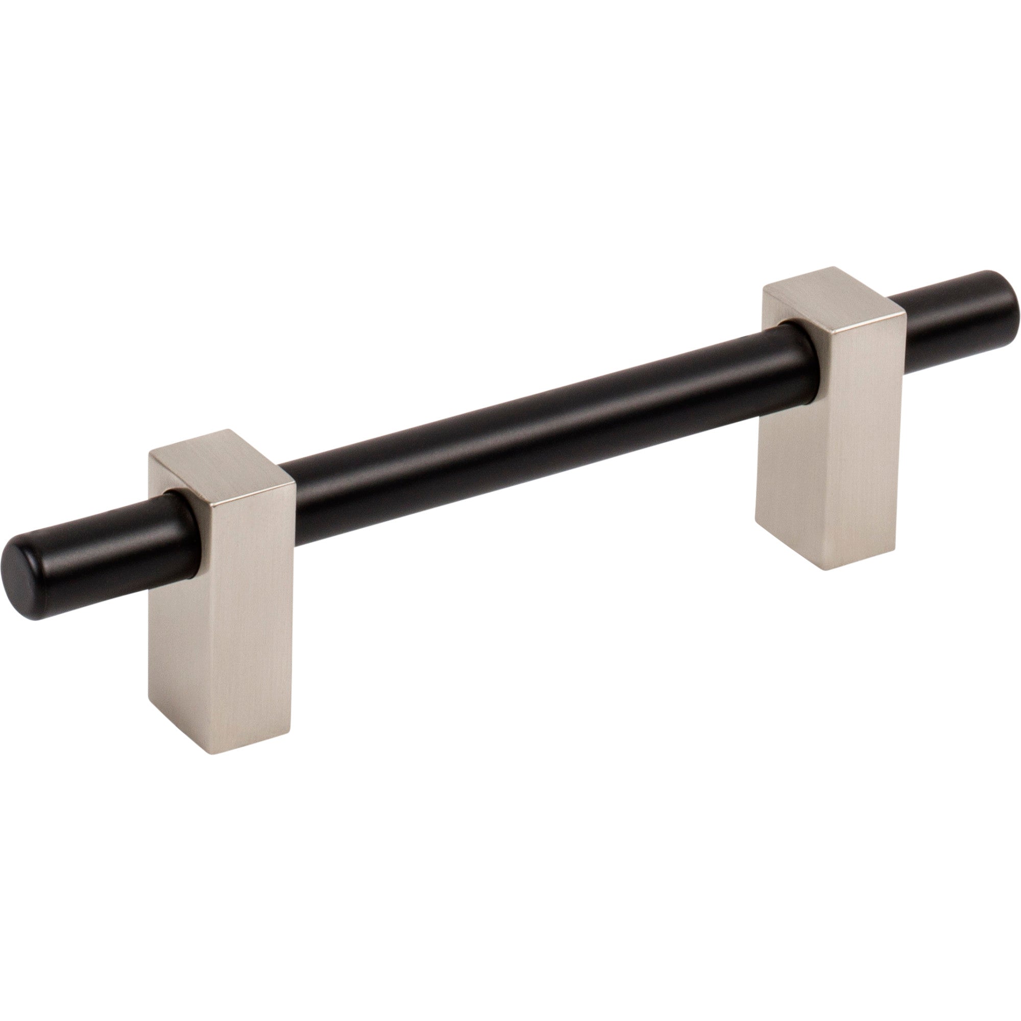 Jeffrey Alexander Larkin Cabinet Bar Pull Matte Black w/Satin Nickel / 96 mm