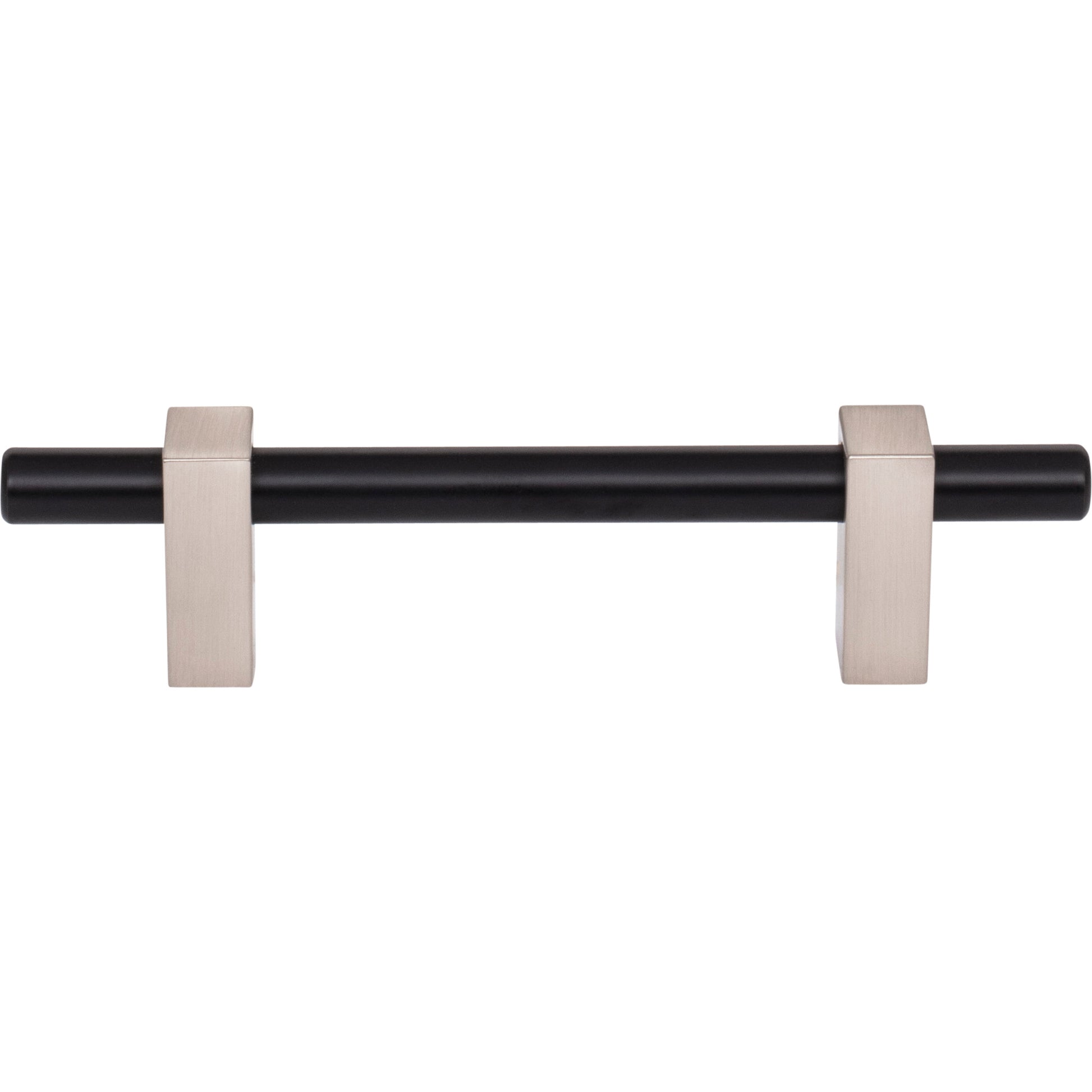 Jeffrey Alexander Larkin Cabinet Bar Pull Matte Black w/Satin Nickel / 96 mm