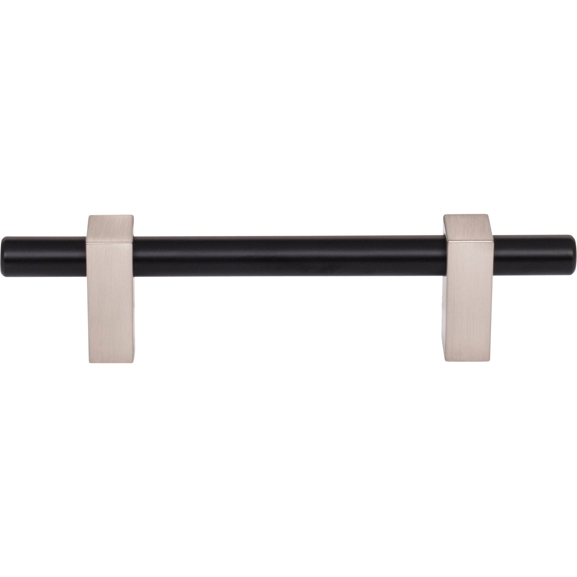 Jeffrey Alexander Larkin Cabinet Bar Pull Matte Black w/Satin Nickel / 96 mm