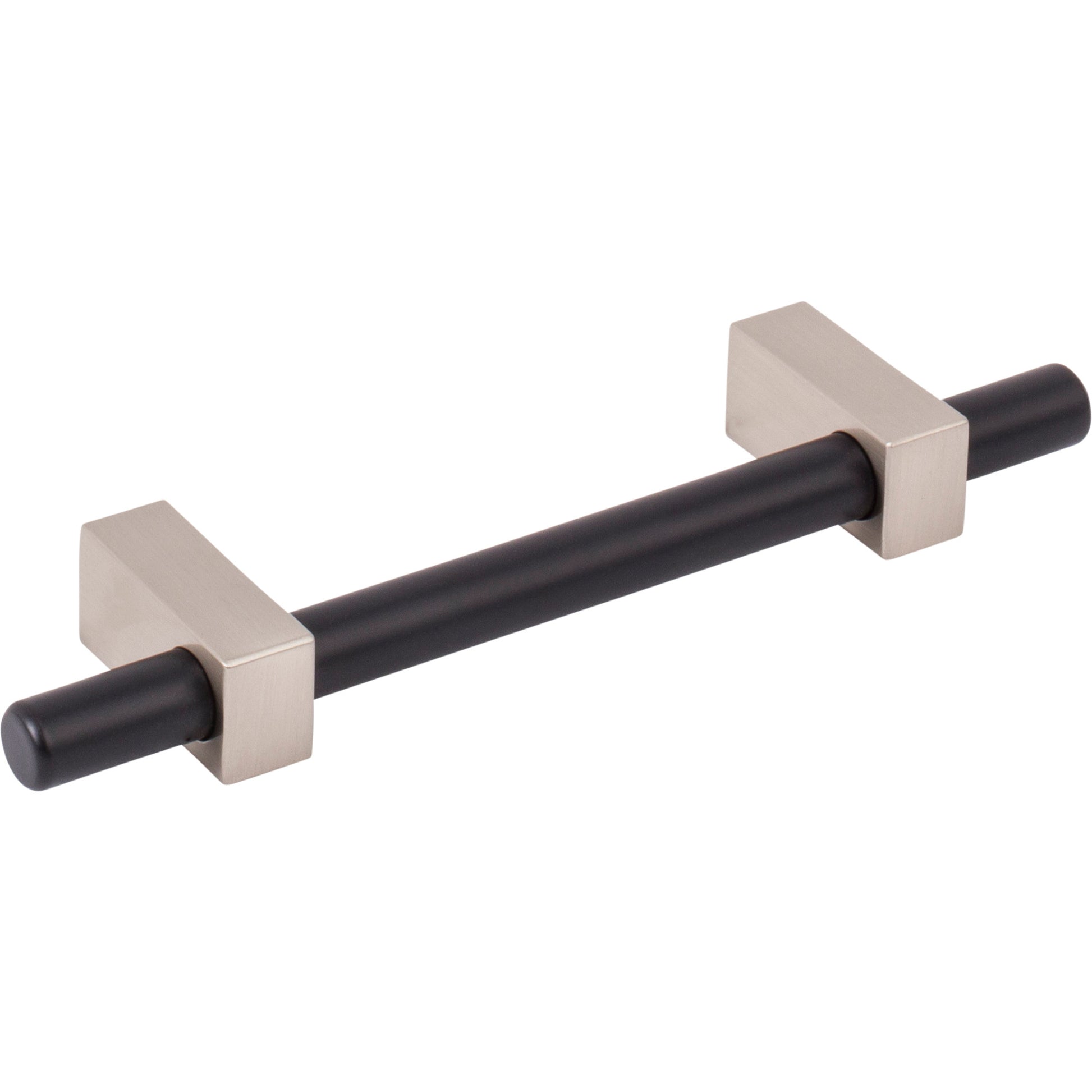 Jeffrey Alexander Larkin Cabinet Bar Pull Matte Black w/Satin Nickel / 96 mm