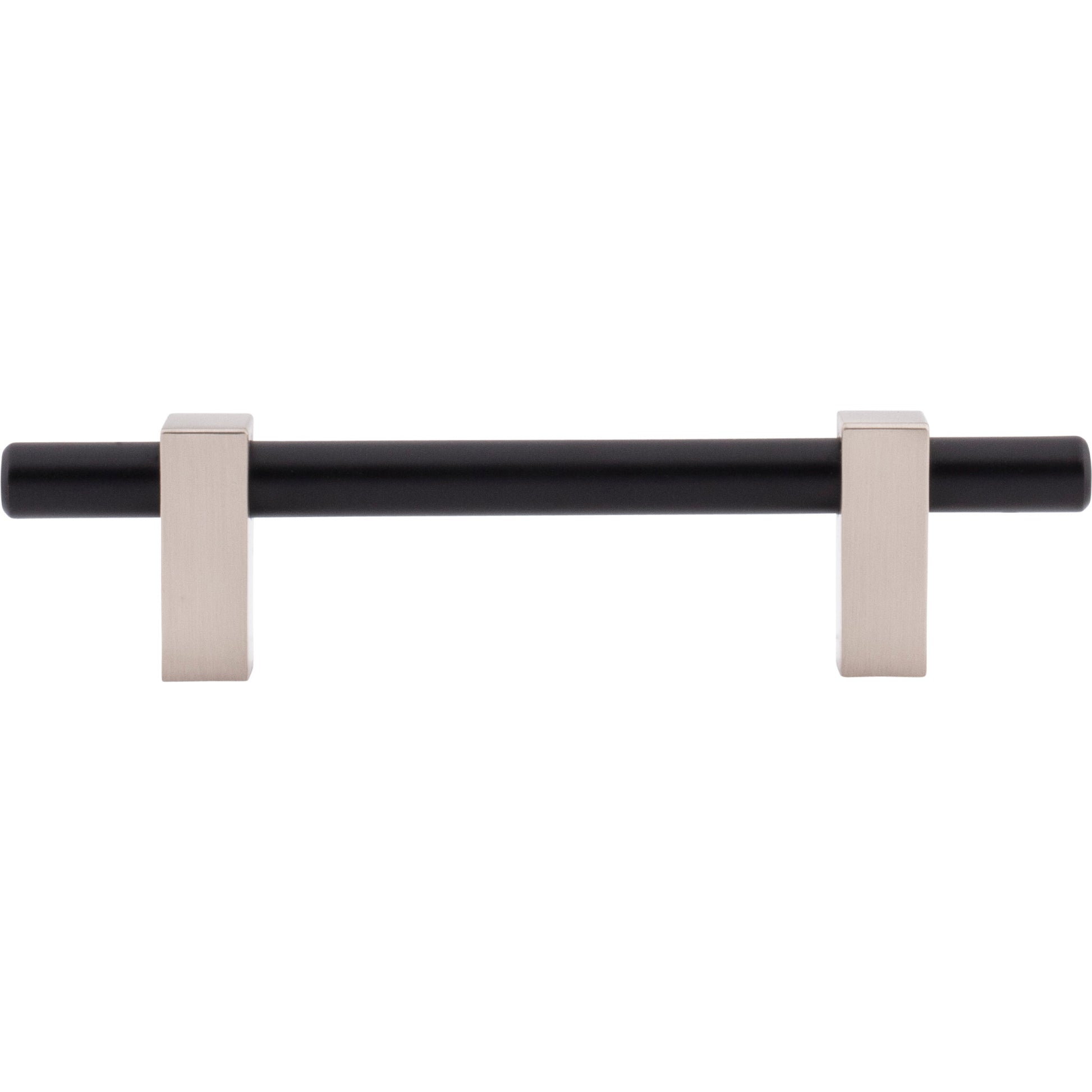 Jeffrey Alexander Larkin Cabinet Bar Pull Matte Black w/Satin Nickel / 96 mm