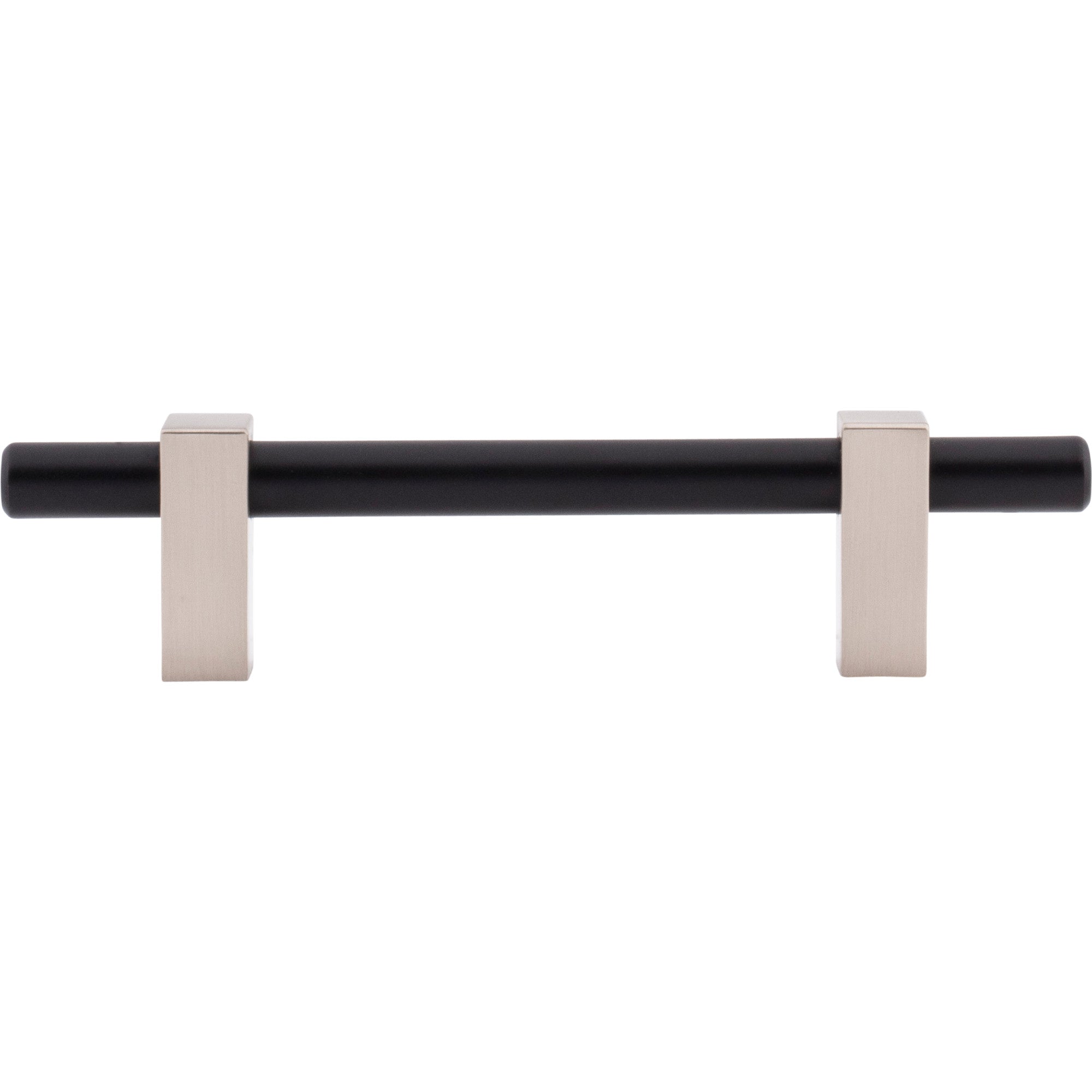 Jeffrey Alexander Larkin Cabinet Bar Pull Matte Black w/Satin Nickel / 96 mm