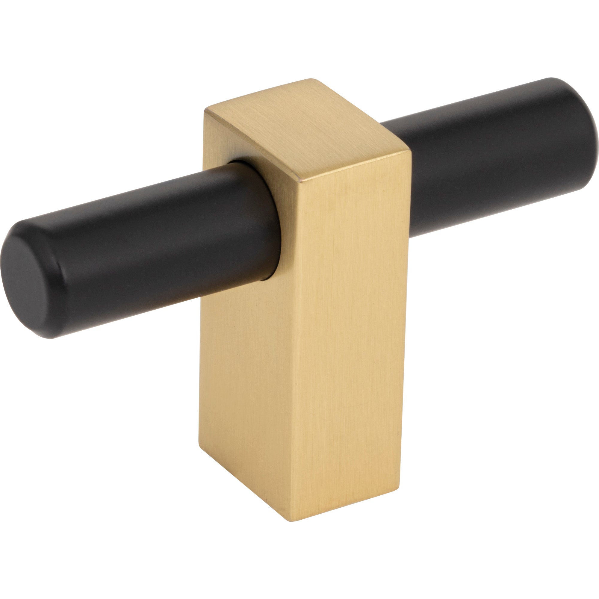 Jeffrey Alexander Larkin T-Knob Matte Black w/Brushed Gold / 2-3/8"
