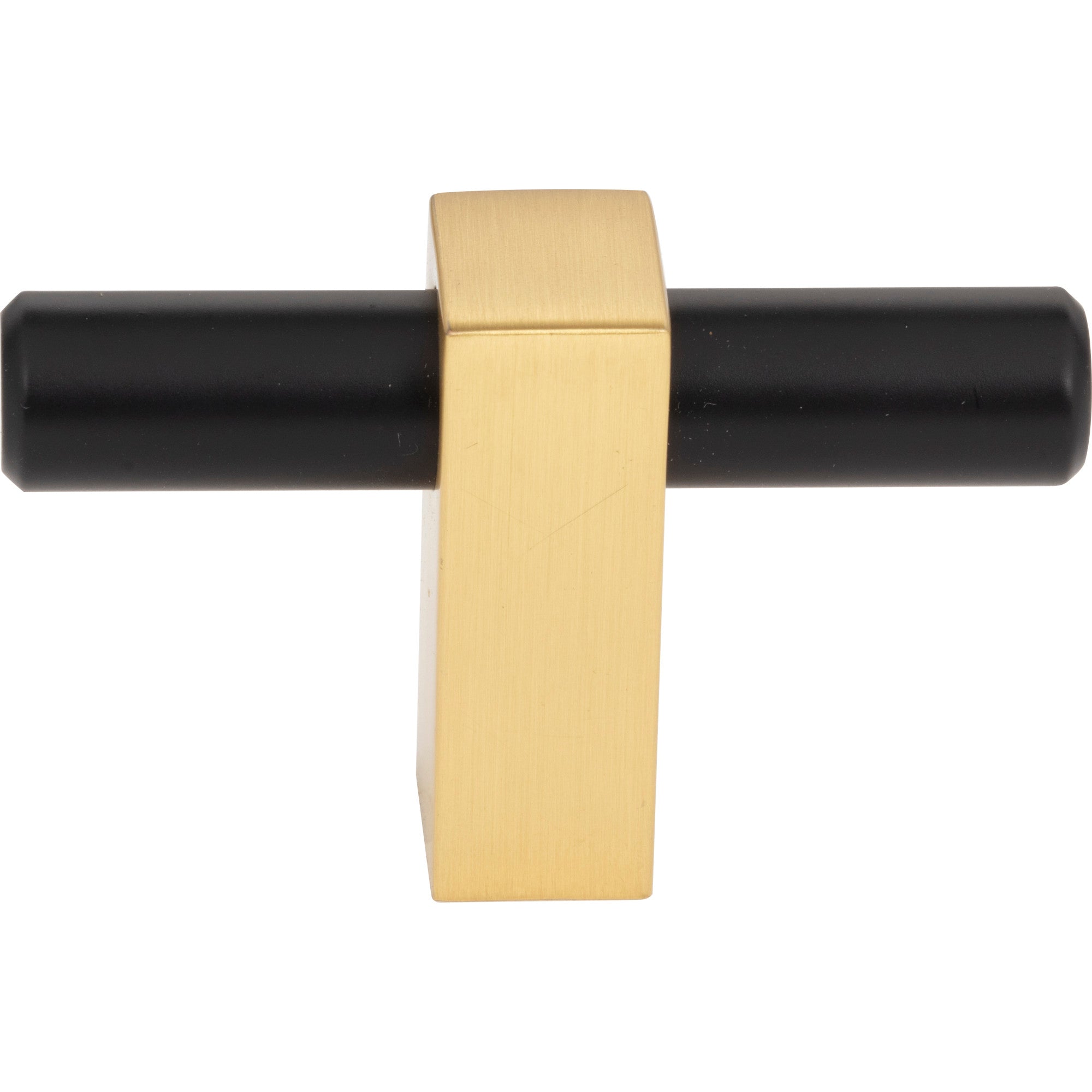 Jeffrey Alexander Larkin T-Knob Matte Black w/Brushed Gold / 2-3/8"