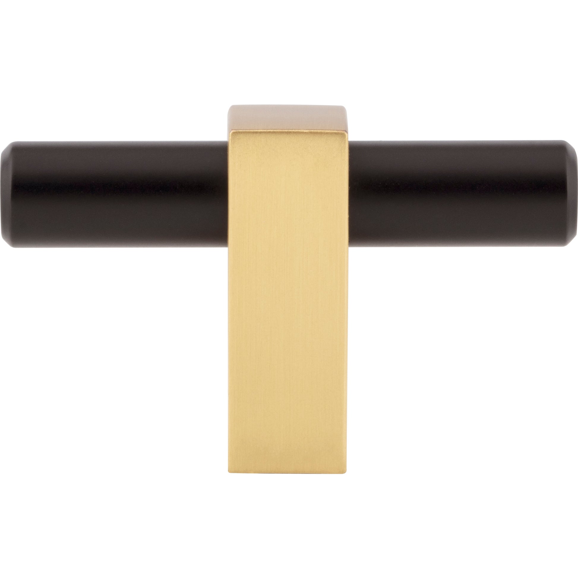 Jeffrey Alexander Larkin T-Knob Matte Black w/Brushed Gold / 2-3/8"