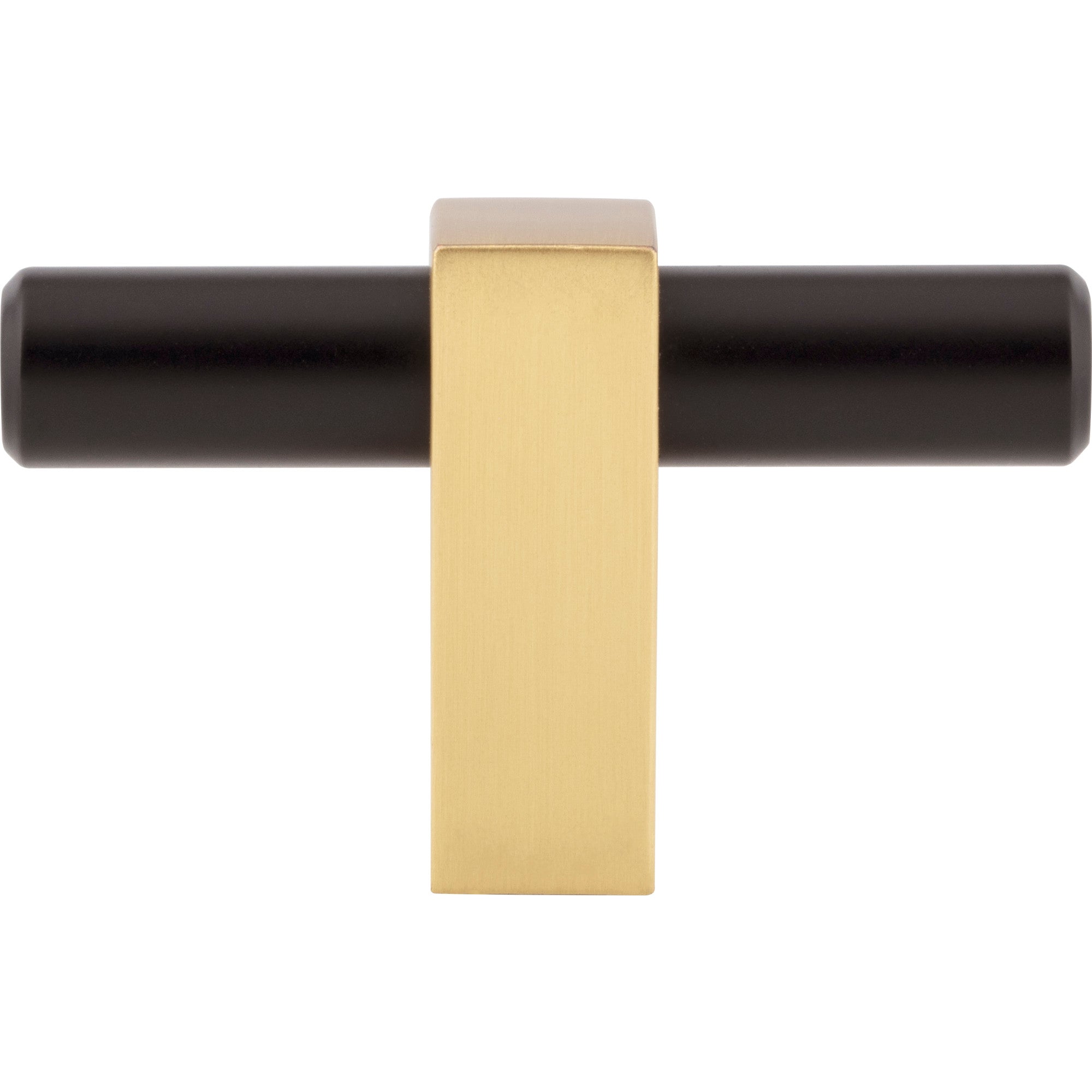 Jeffrey Alexander Larkin T-Knob Matte Black w/Brushed Gold / 2-3/8"
