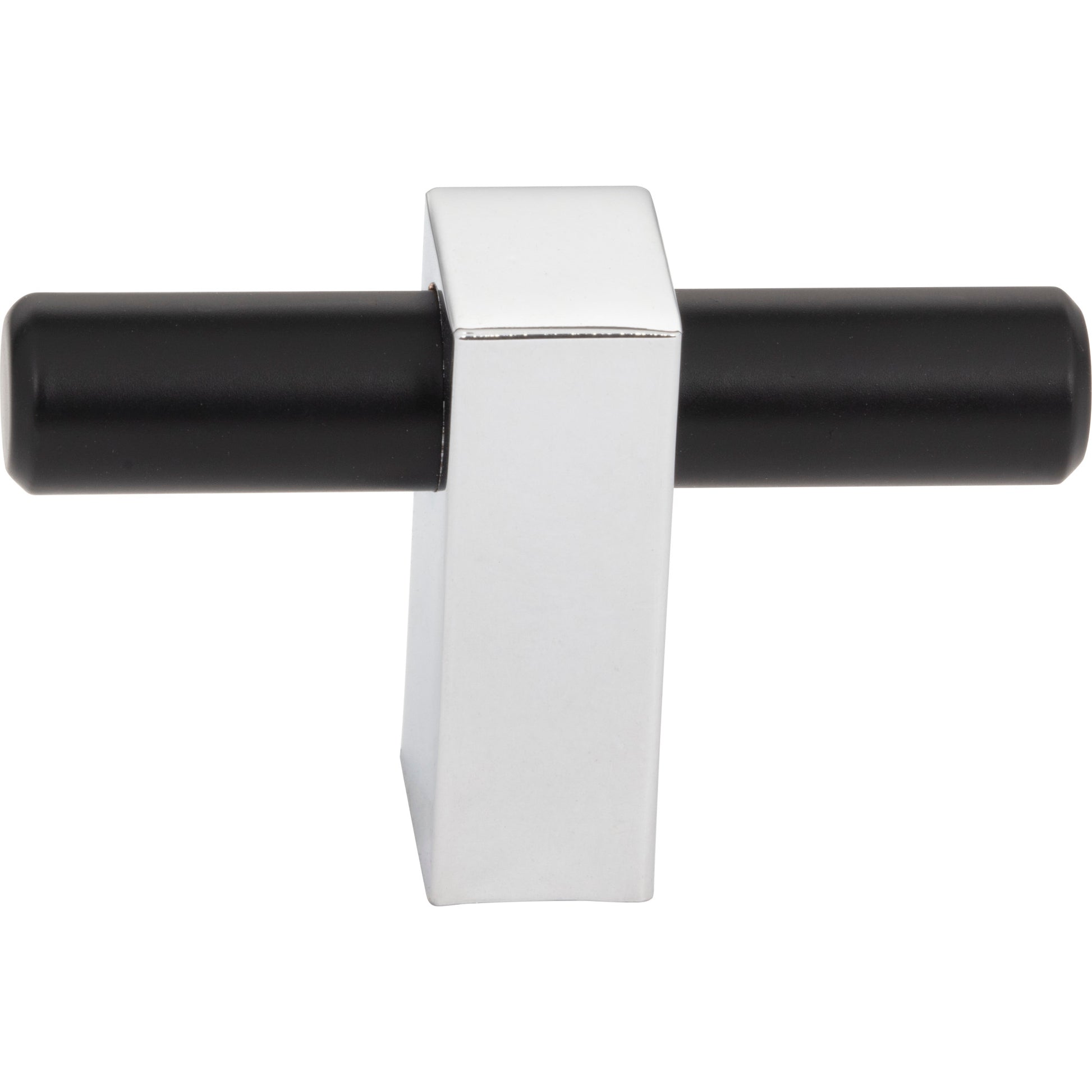 Jeffrey Alexander Larkin T-Knob Matte Black w/Polished Chrome / 2-3/8"
