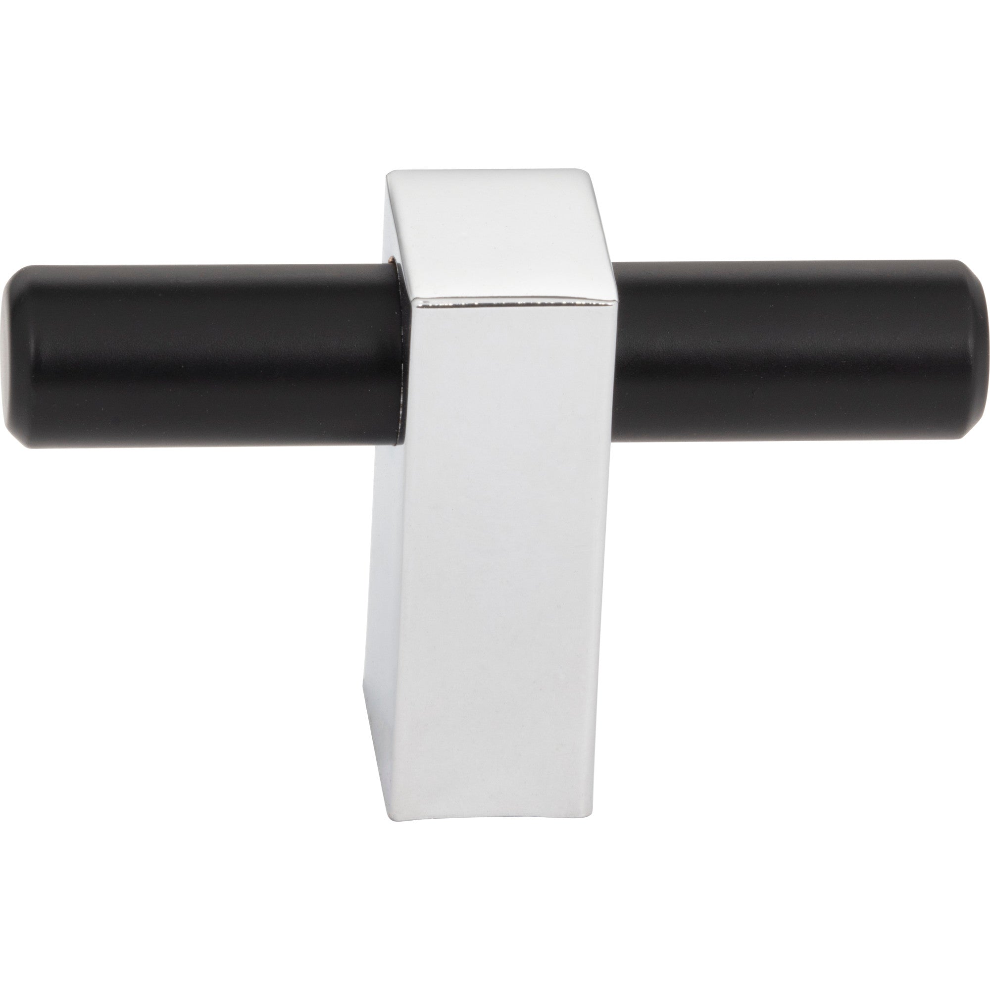 Jeffrey Alexander Larkin T-Knob Matte Black w/Polished Chrome / 2-3/8"