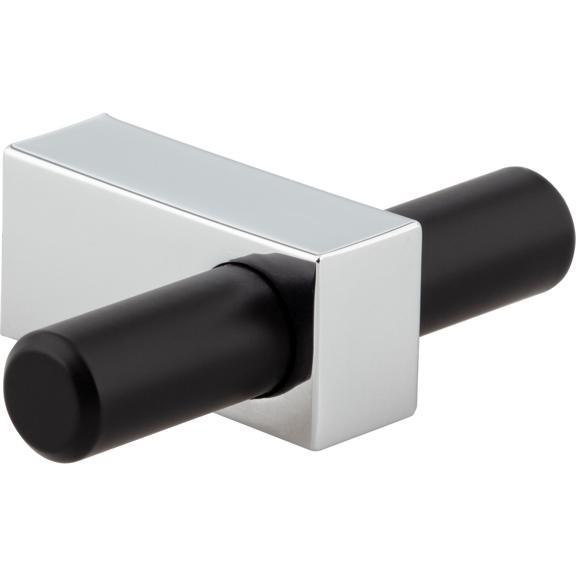 Jeffrey Alexander Larkin T-Knob Matte Black w/Polished Chrome / 2-3/8"